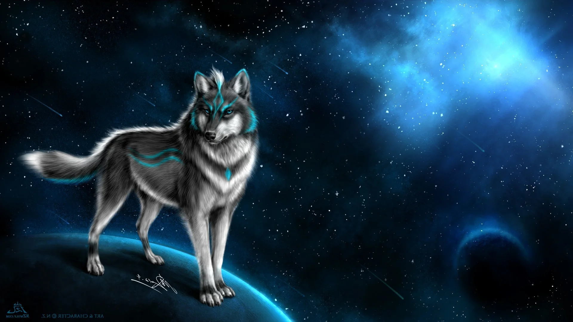 Wolf fantasy art animals space art Wallpapers HD / Desktop and Mobile Backgrounds