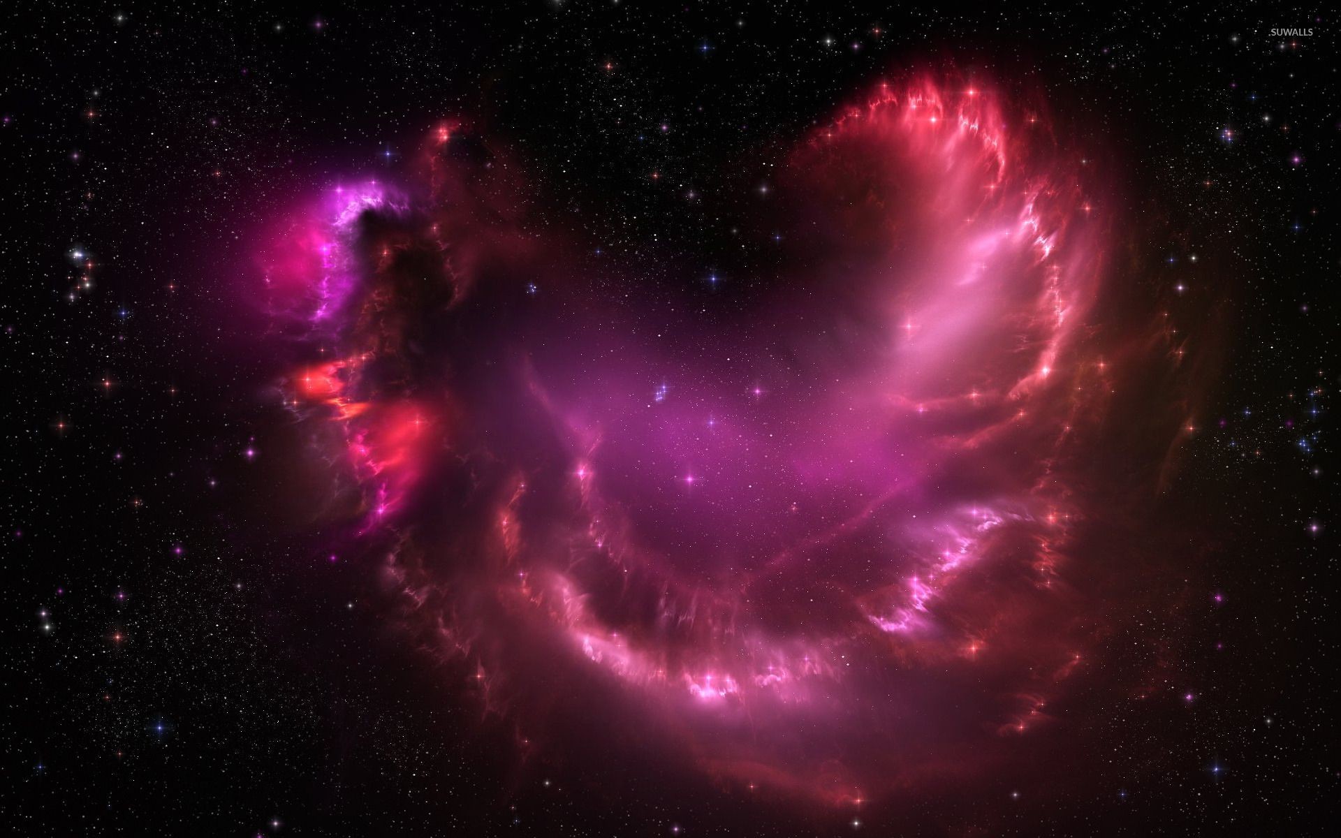 Beautiful sparkly pink nebula wallpaper