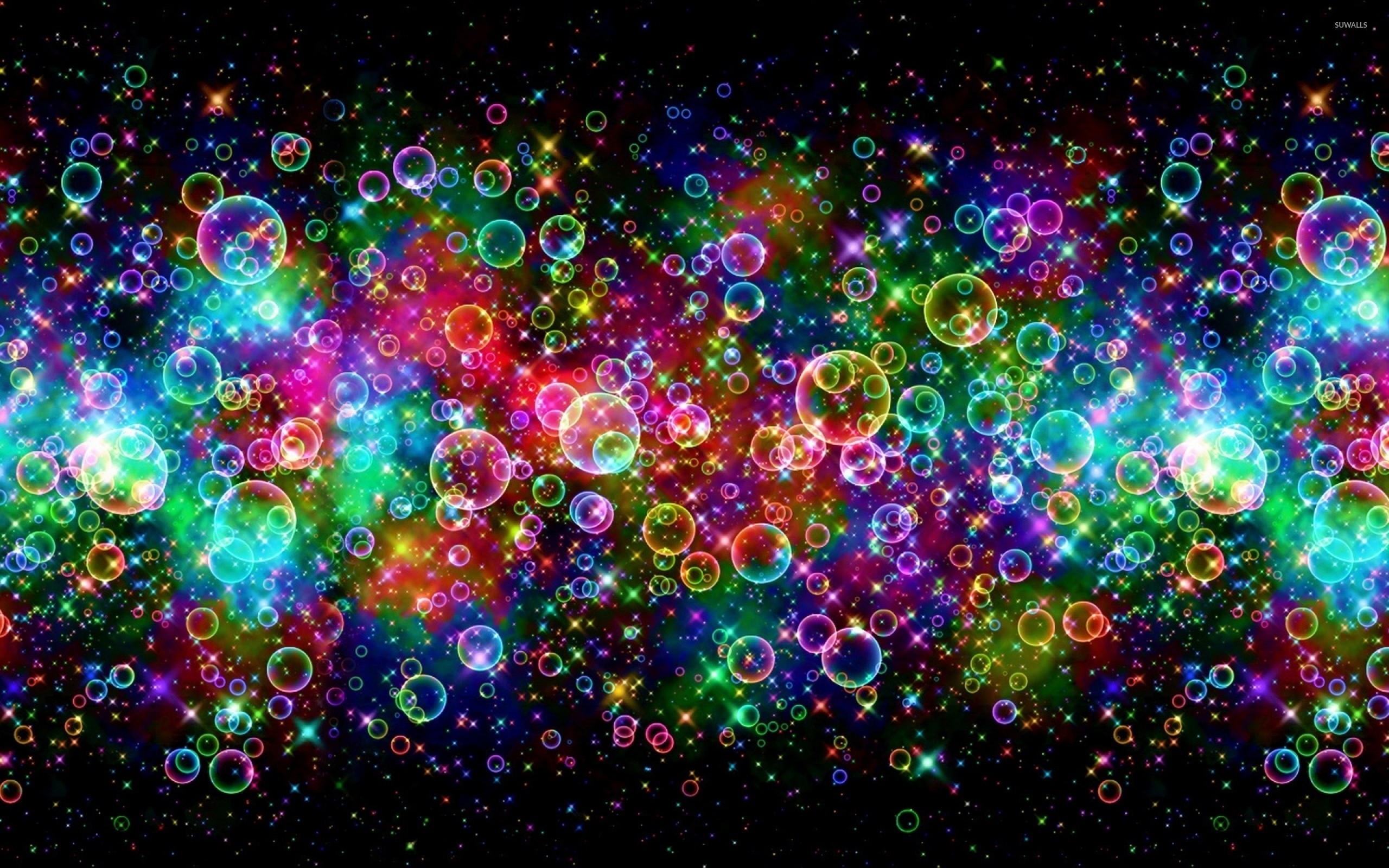 Bright colors reflected on the bubbles wallpaper jpg