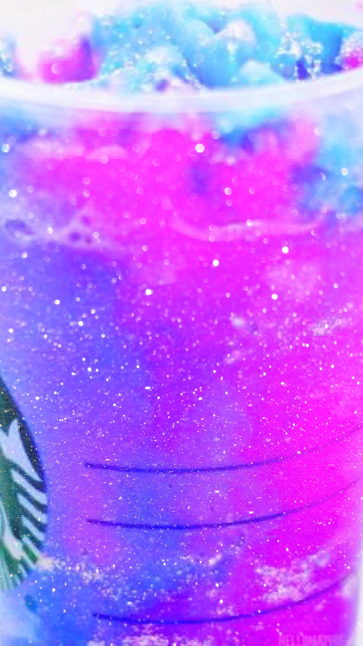 Starbucks, galaxy, wallpaper, HD, iPhone, pink, purple
