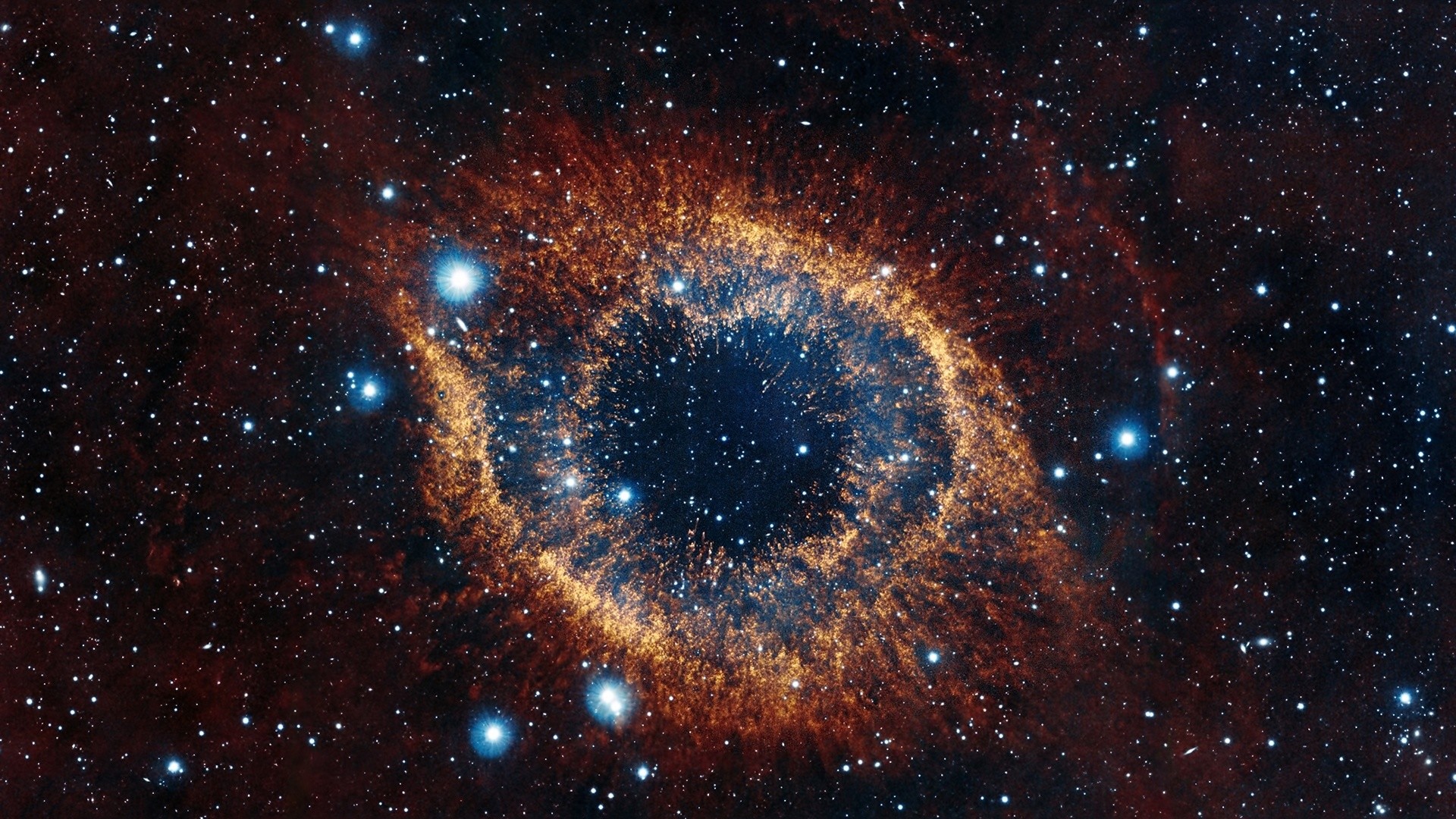 Preview wallpaper helix nebula, space, stars, explosion, brilliance  1920×1080