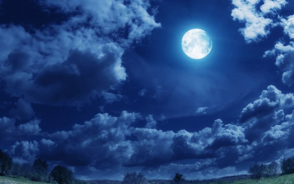 Wallpaper night, sky, full moon, clouds, moon desktop wallpaper .