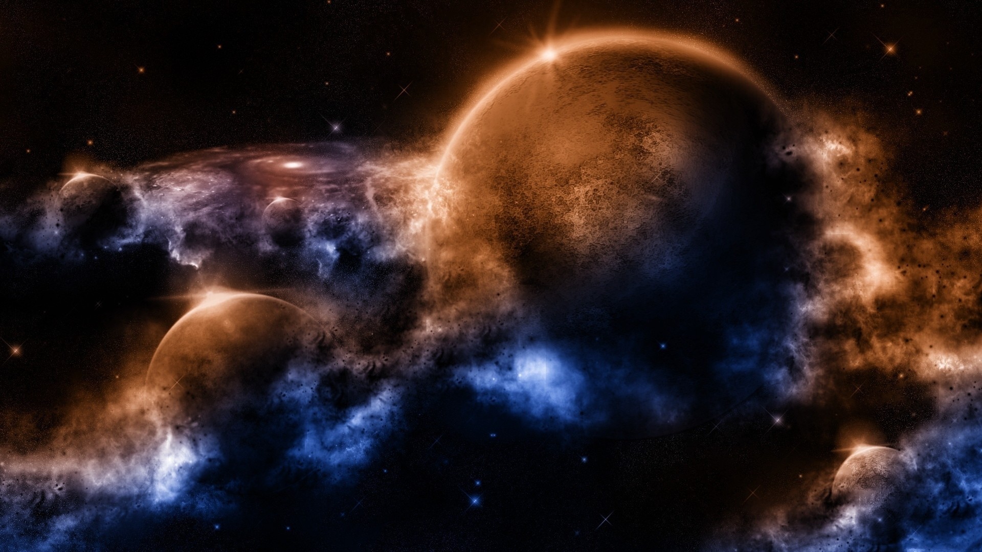 Preview wallpaper outer, space, planets, worlds 1920×1080