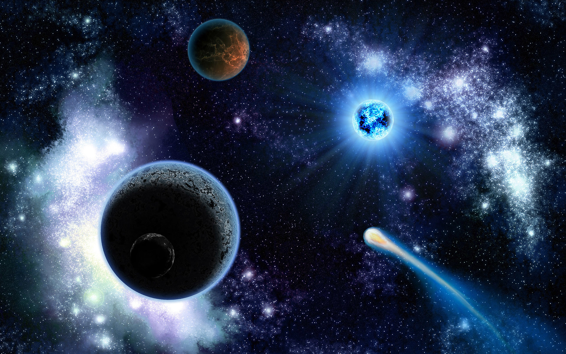 Space Planets And Comets – Wallpaper