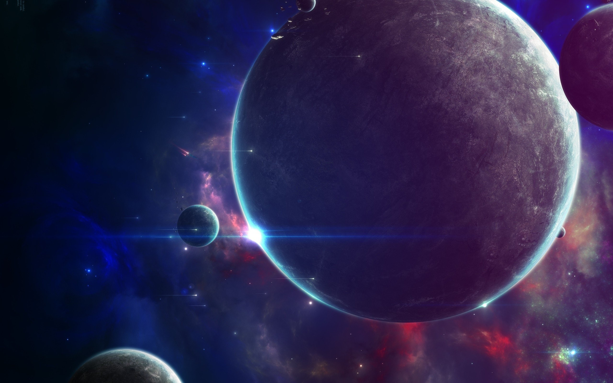 Digital Art Futuristic Outer Space Planets