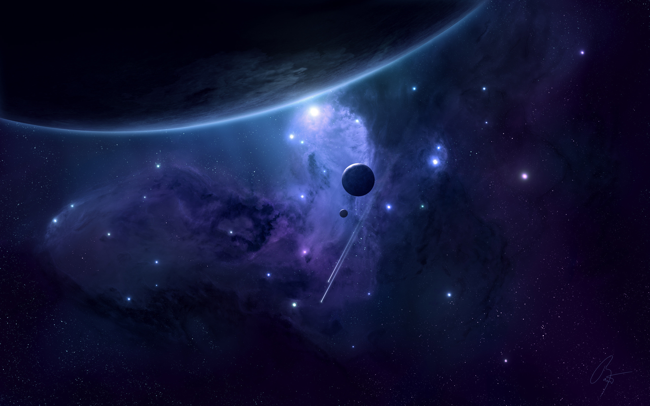 Planets and Stars Space Wallpaper
