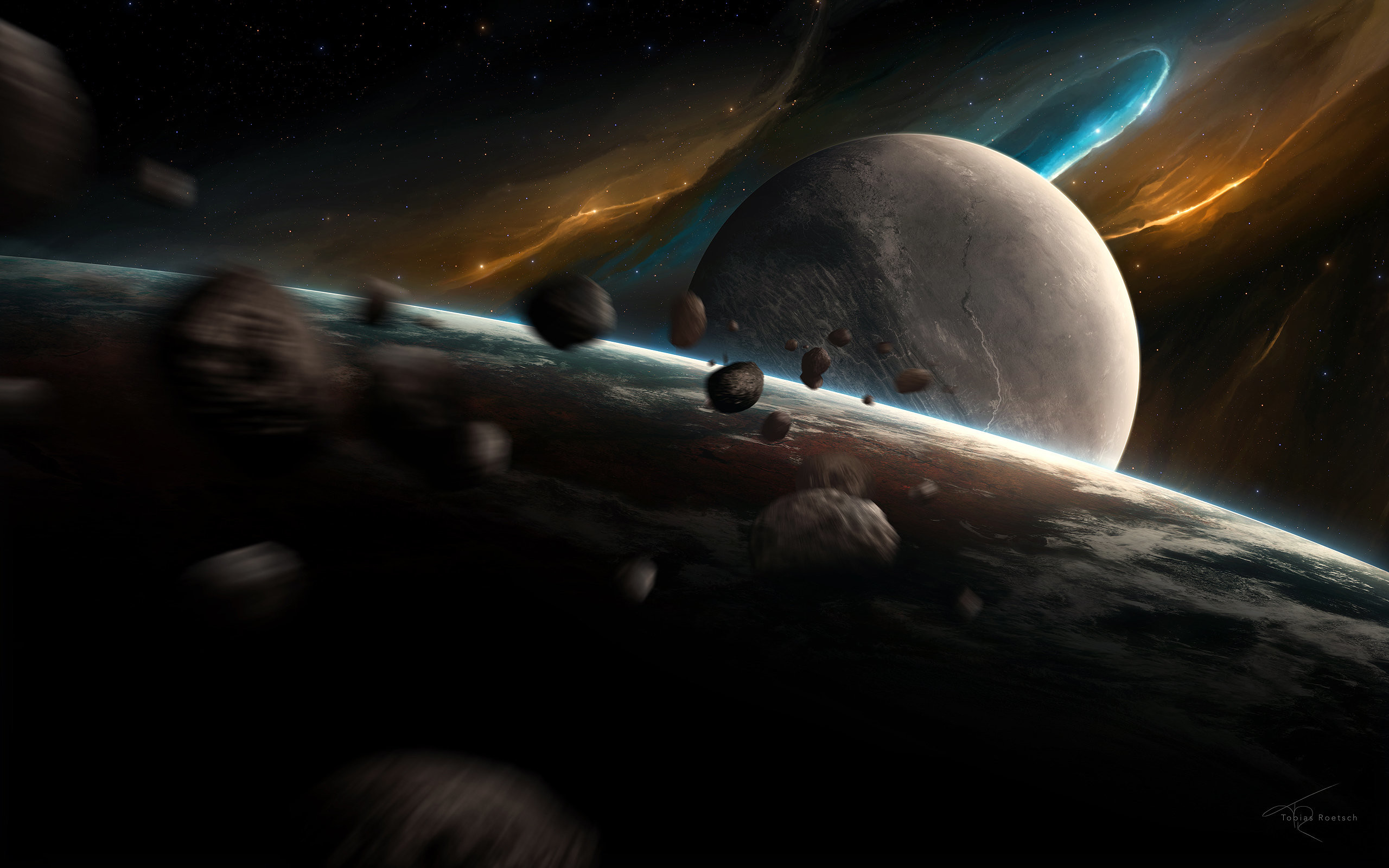 A rather classical space scene. I tried to make it a realistic looking wallpaper