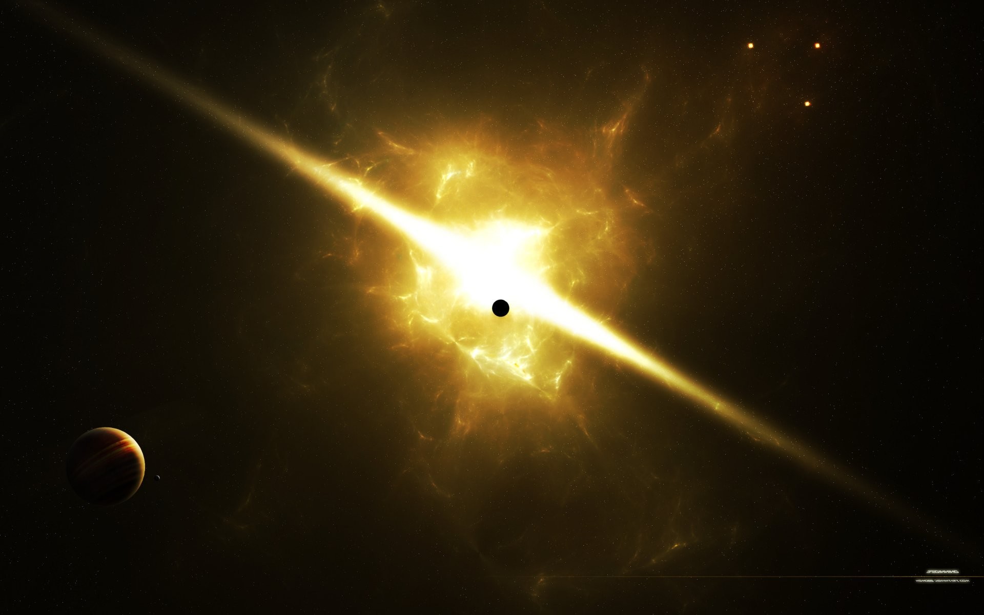 Explosion supernova star bright light planet moon