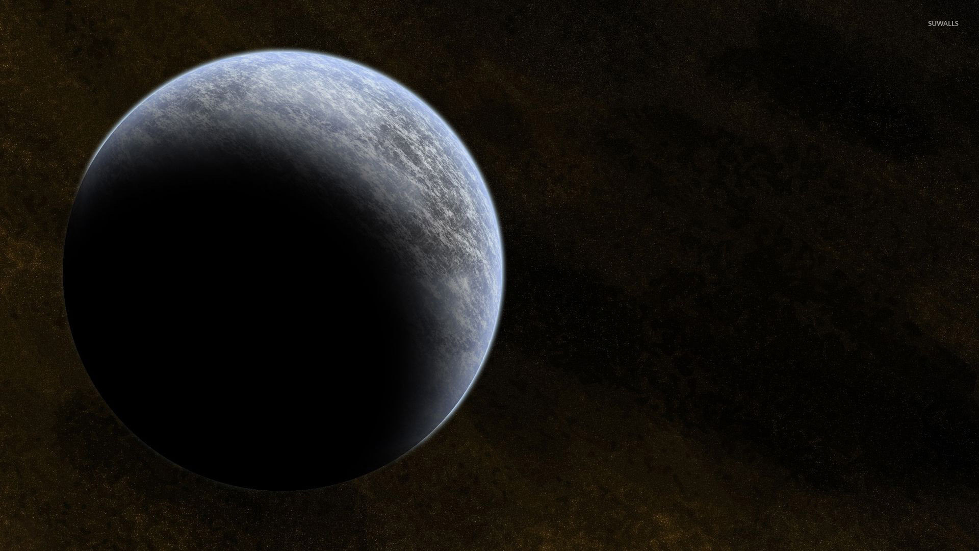 Gray planet in the brown universe wallpaper