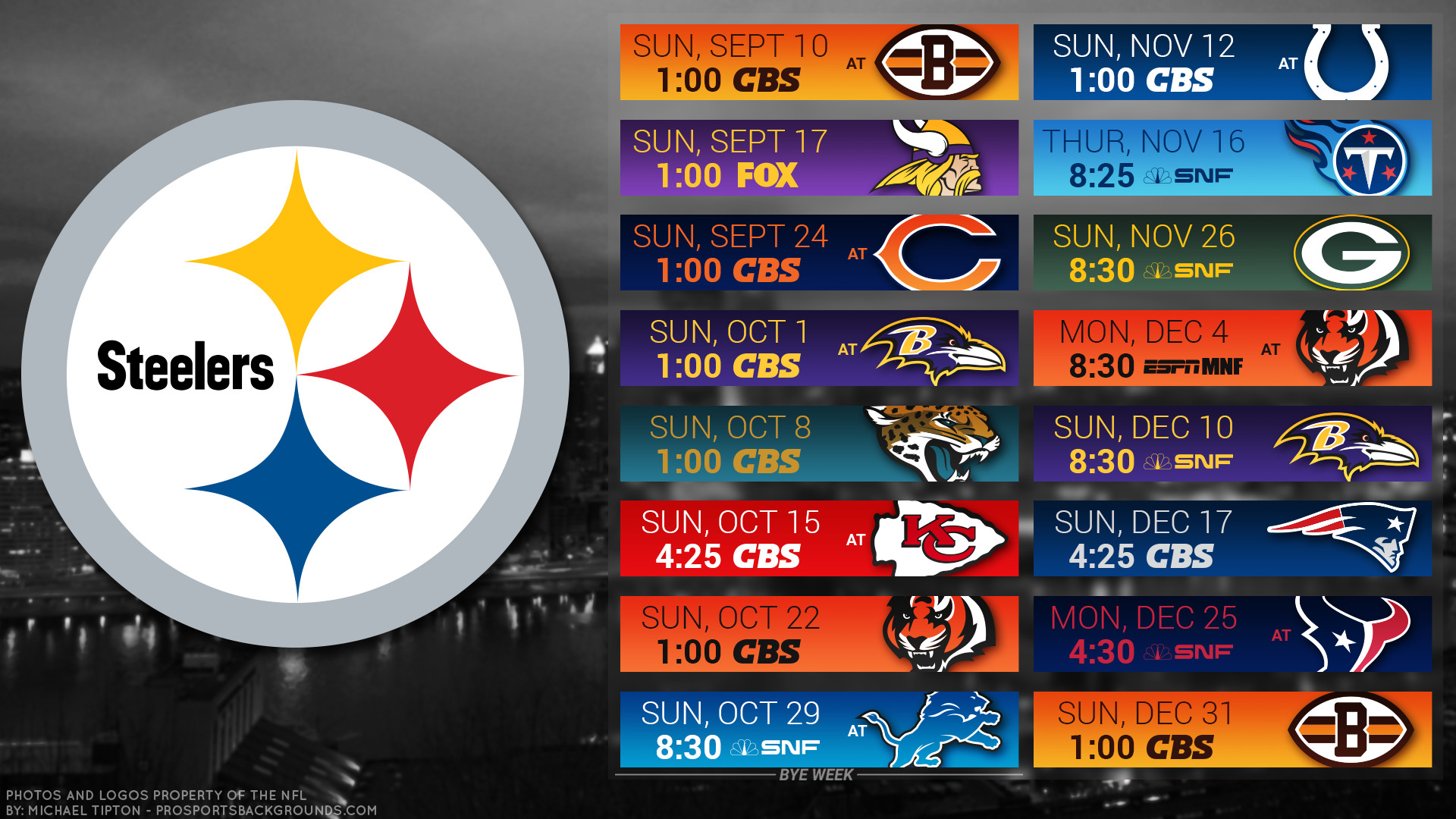 Pittsburgh Steelers 2017 schedule city football logo wallpaper free pc desktop computer