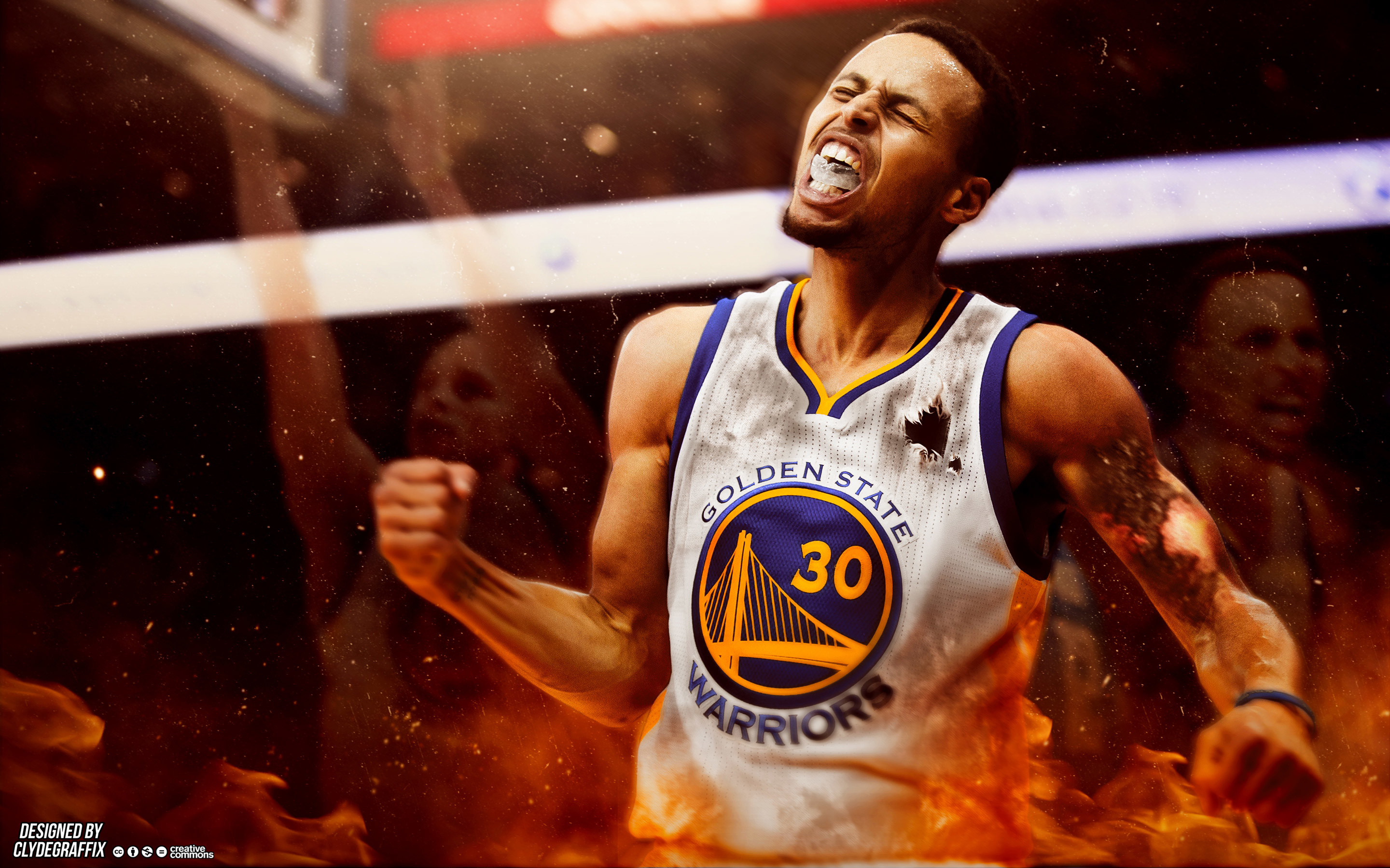 Stephen Curry On Fire Wallpaper