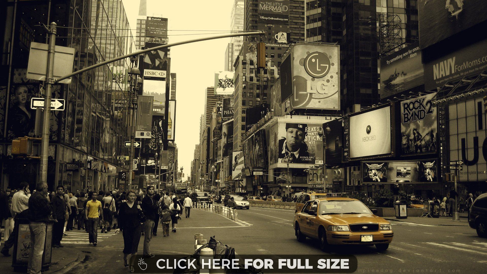 This Magnificent Looking Busy Streets of Yellow New York wallpaper
