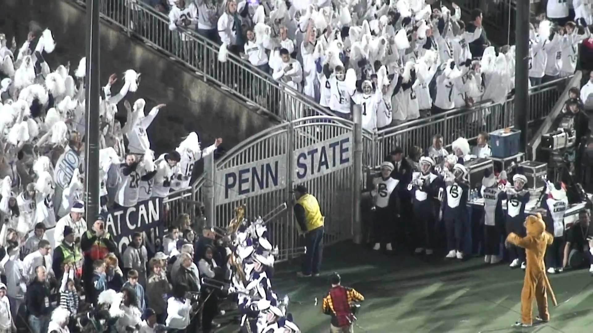 Penn State vs. Michigan Running Through the Tunnel