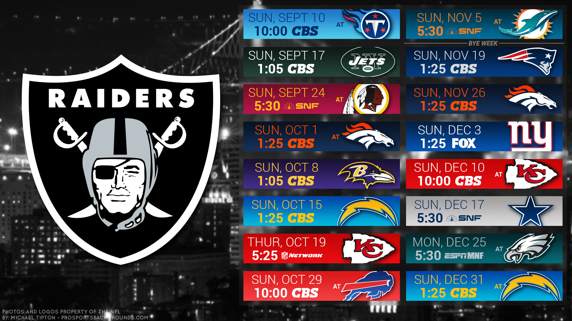 Oakland Raiders 2017 schedule city football logo wallpaper free pc desktop  computer …