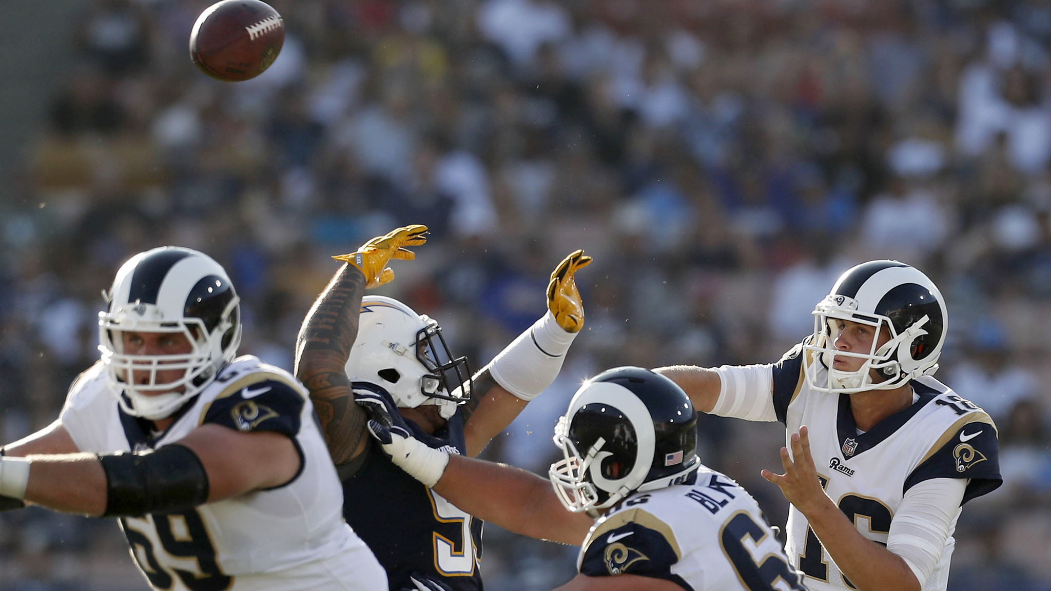 Jared Goff has two turnovers in Rams exhibition loss to the Chargers – LA Times