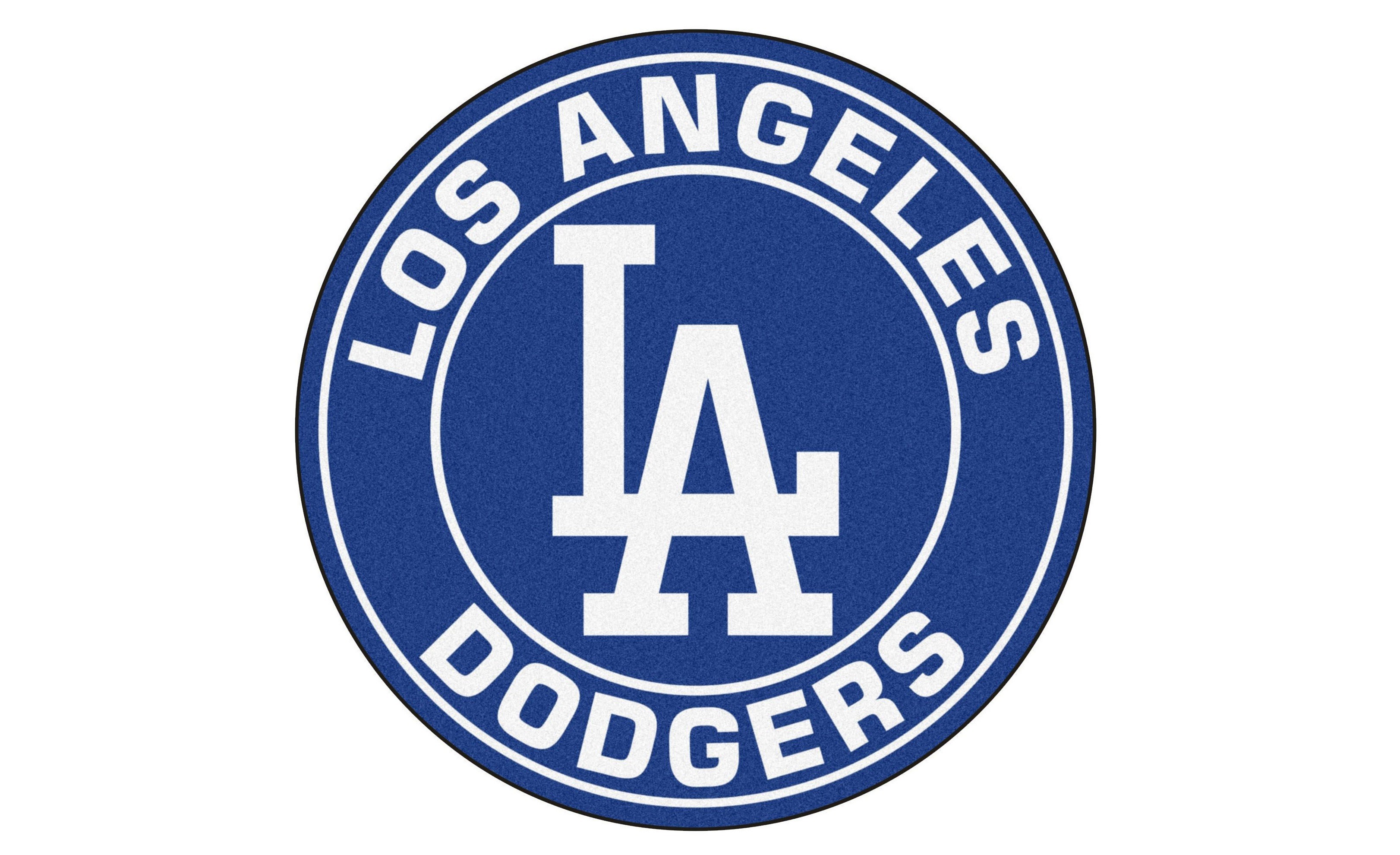 Illustrate off your team pride with this elegant FANMATS MLB Los Angeles Dodgers Navy Round Accent Rug