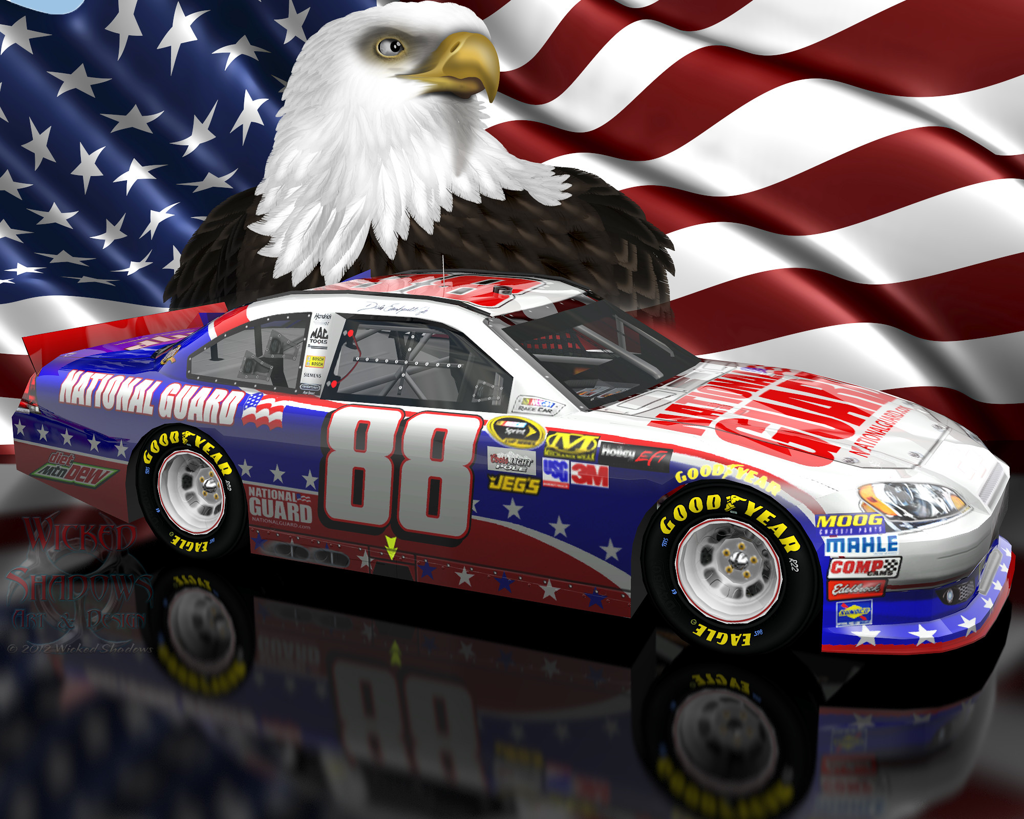 Dale Earnhardt Jr NASCAR Unites Patriotic Wallpaper