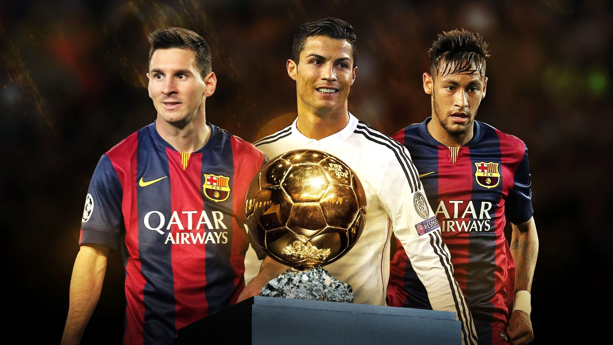 Lionel Messi, Cristiano Ronaldo and Neymar