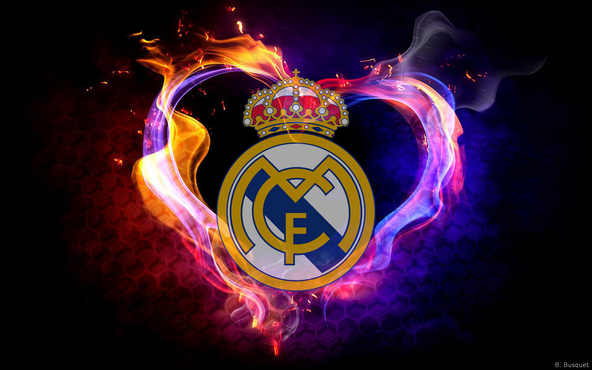 Real Madrid wallpaper with fire