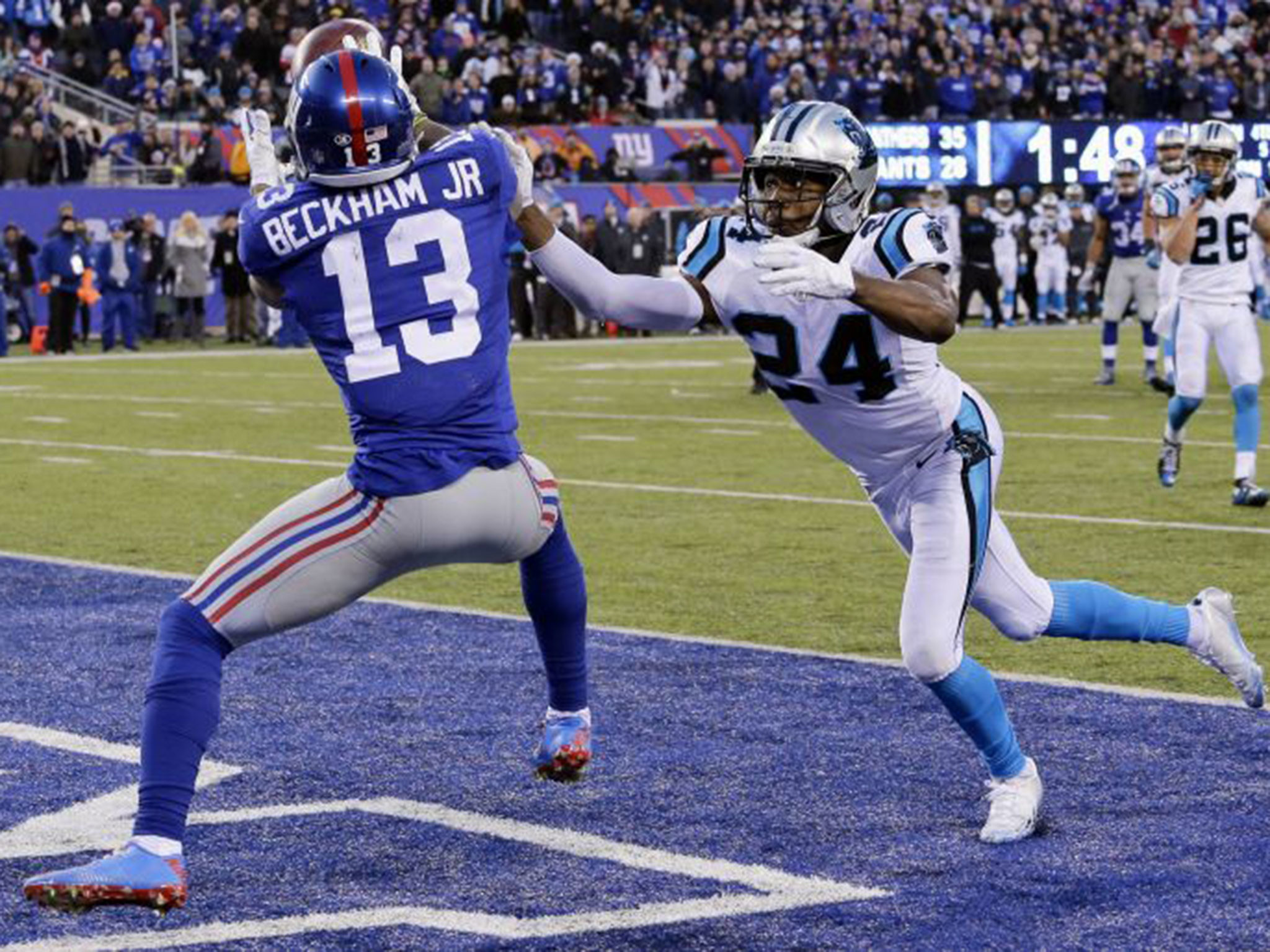 NFL: New York Giants' Odell Beckham Jr caught out in running battle with  Josh Norman | The Independent