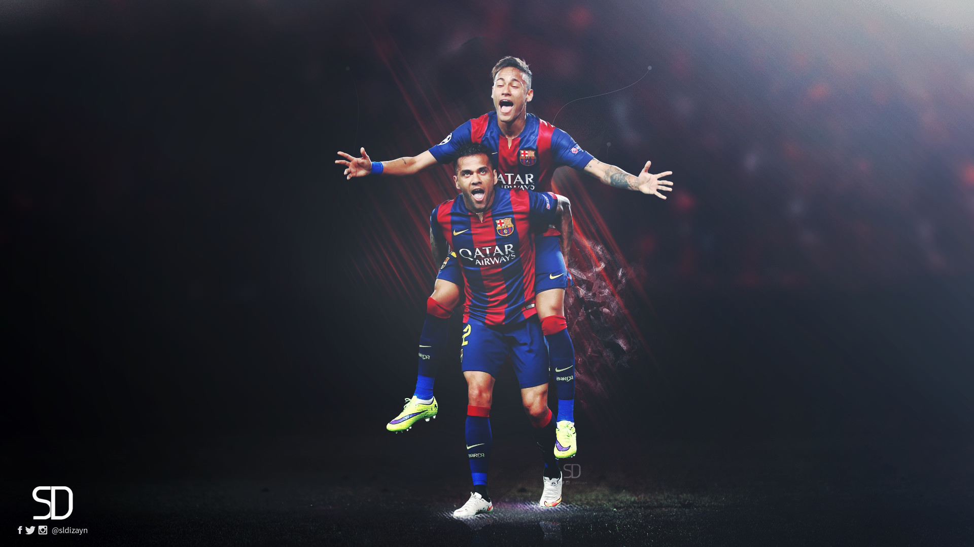 Dani Alves Neymar FC Barcelona Wallpaper