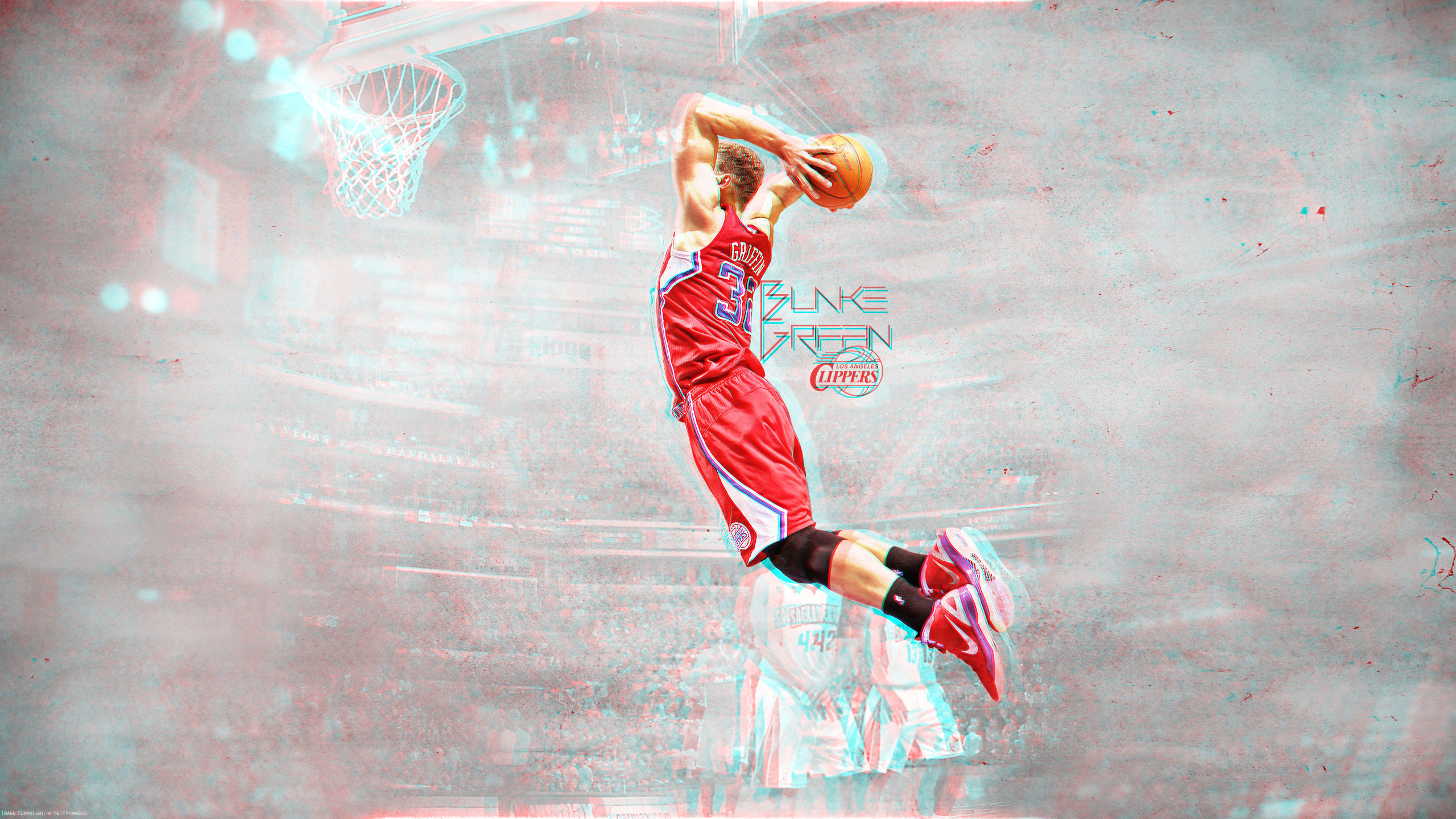 Blake Griffin Dunk 3D Wallpaper