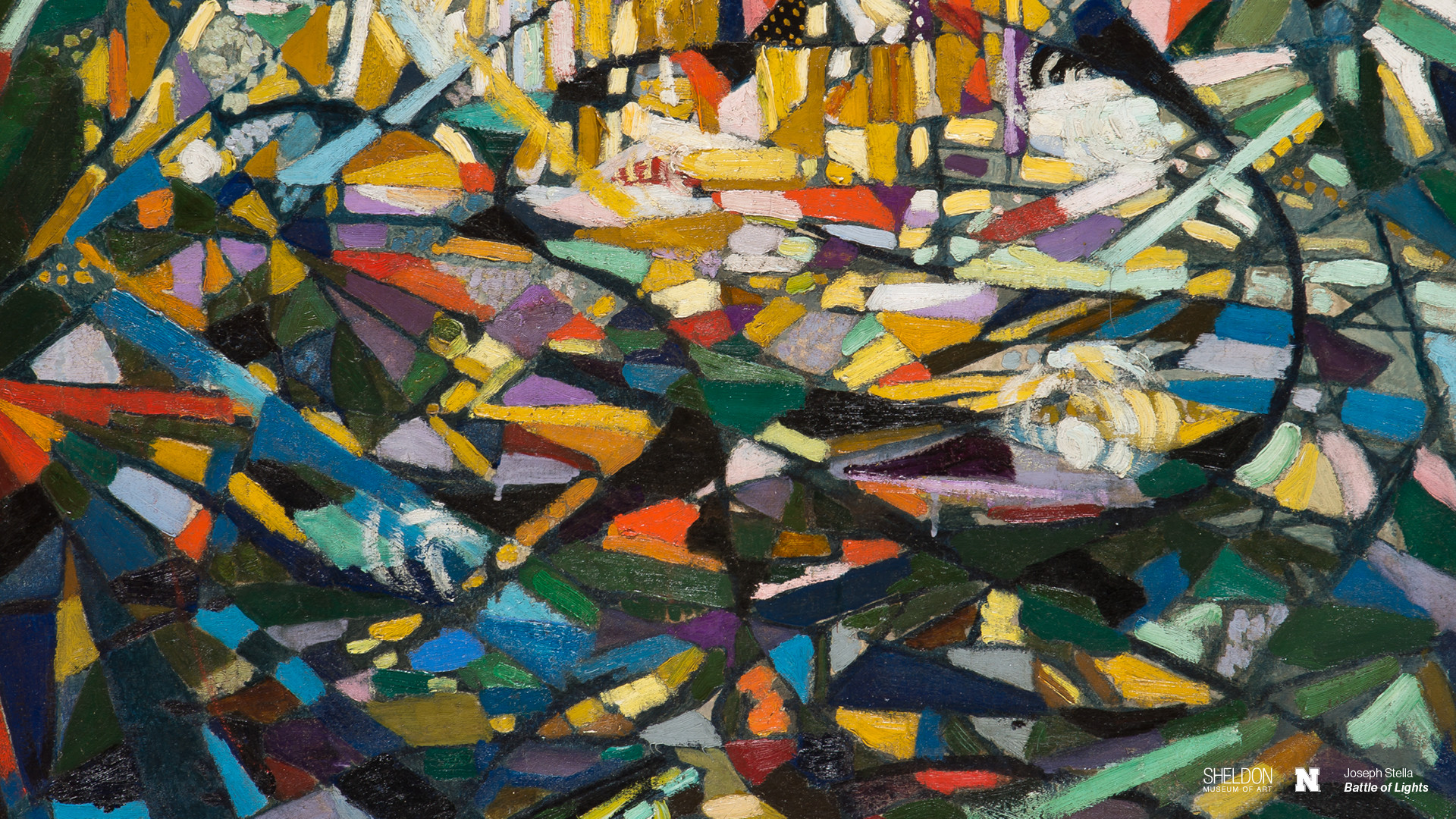 Salads, Sandwiches, and Desserts (detail). Oil on canvas, 1962; 55 3/16 x  72 3/16 inches. Nebraska Art Association, Thomas C. Woods Memorial,  N-138.1962.
