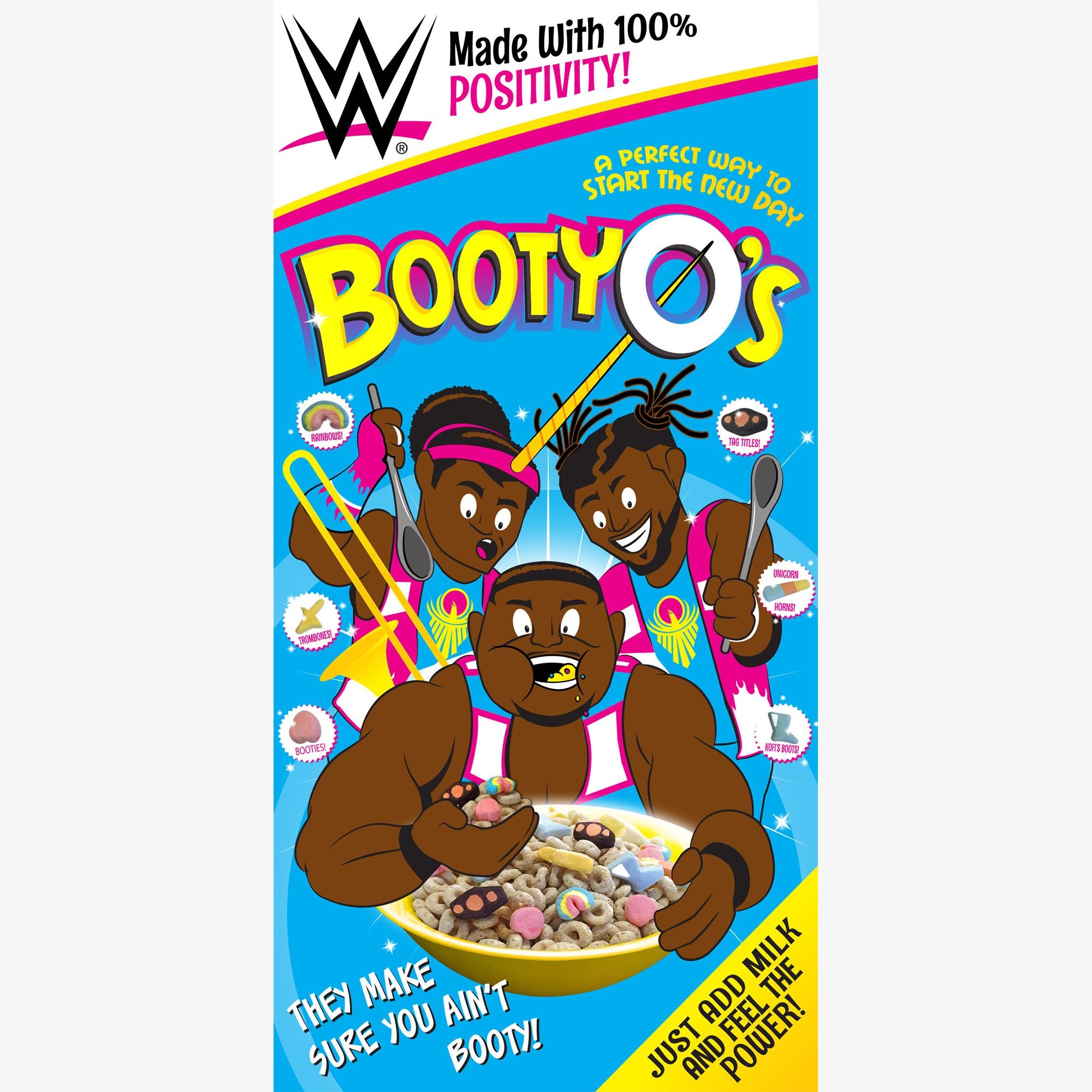Booty-O's New Day Cereal Box Design WWE Bath/Beach Towel
