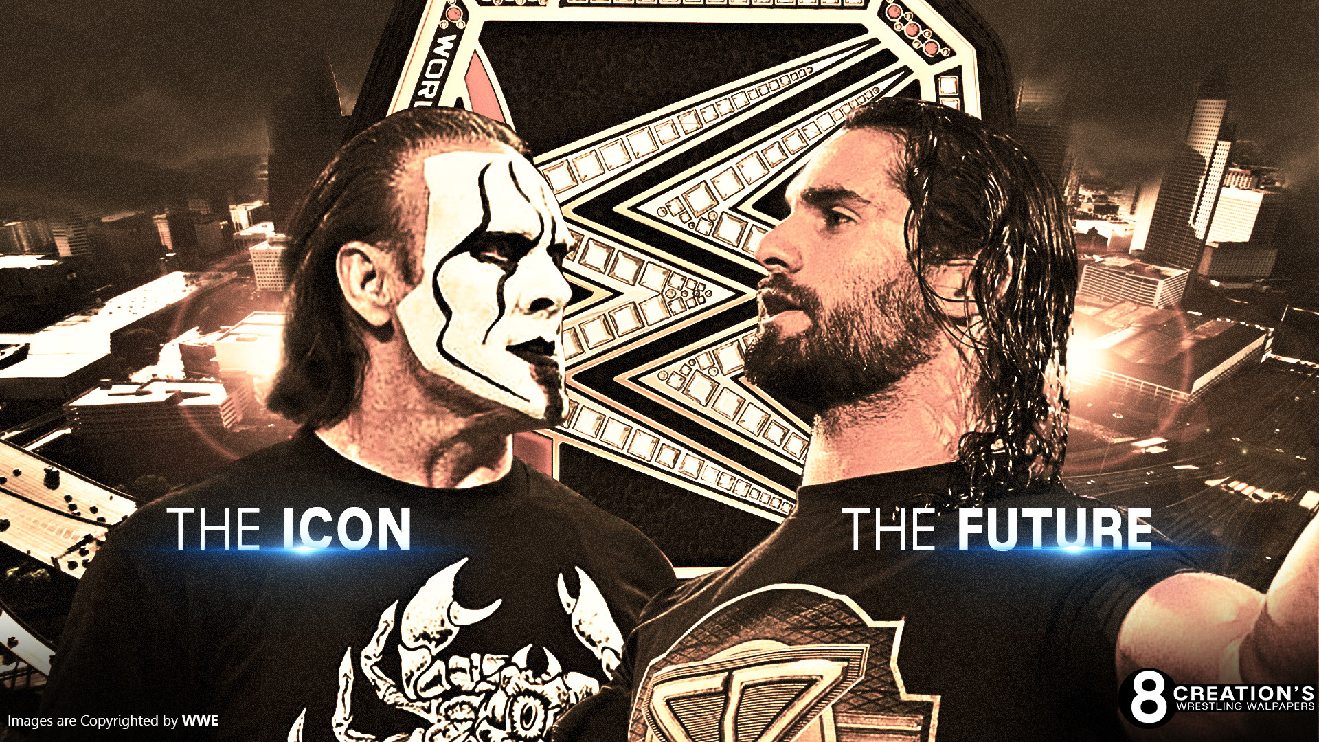 Wwe Seth Rollins and Sting Wallpaper by Arunraj1791