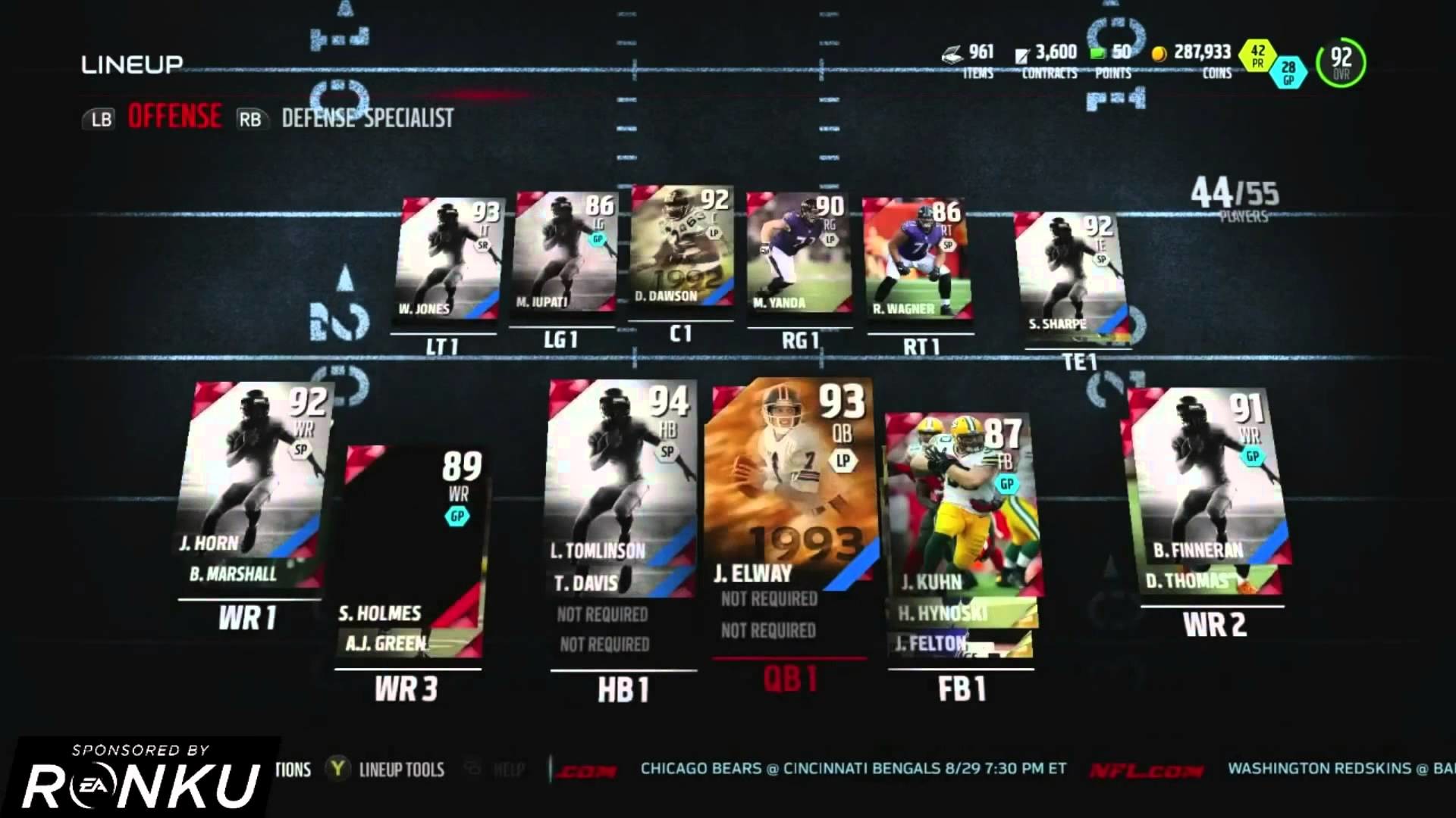 Madden 16 Ultimate Team We Got 94 LaDainian Tomlinson 92 Hutchinson ONE Madden 16 Ultimate Team