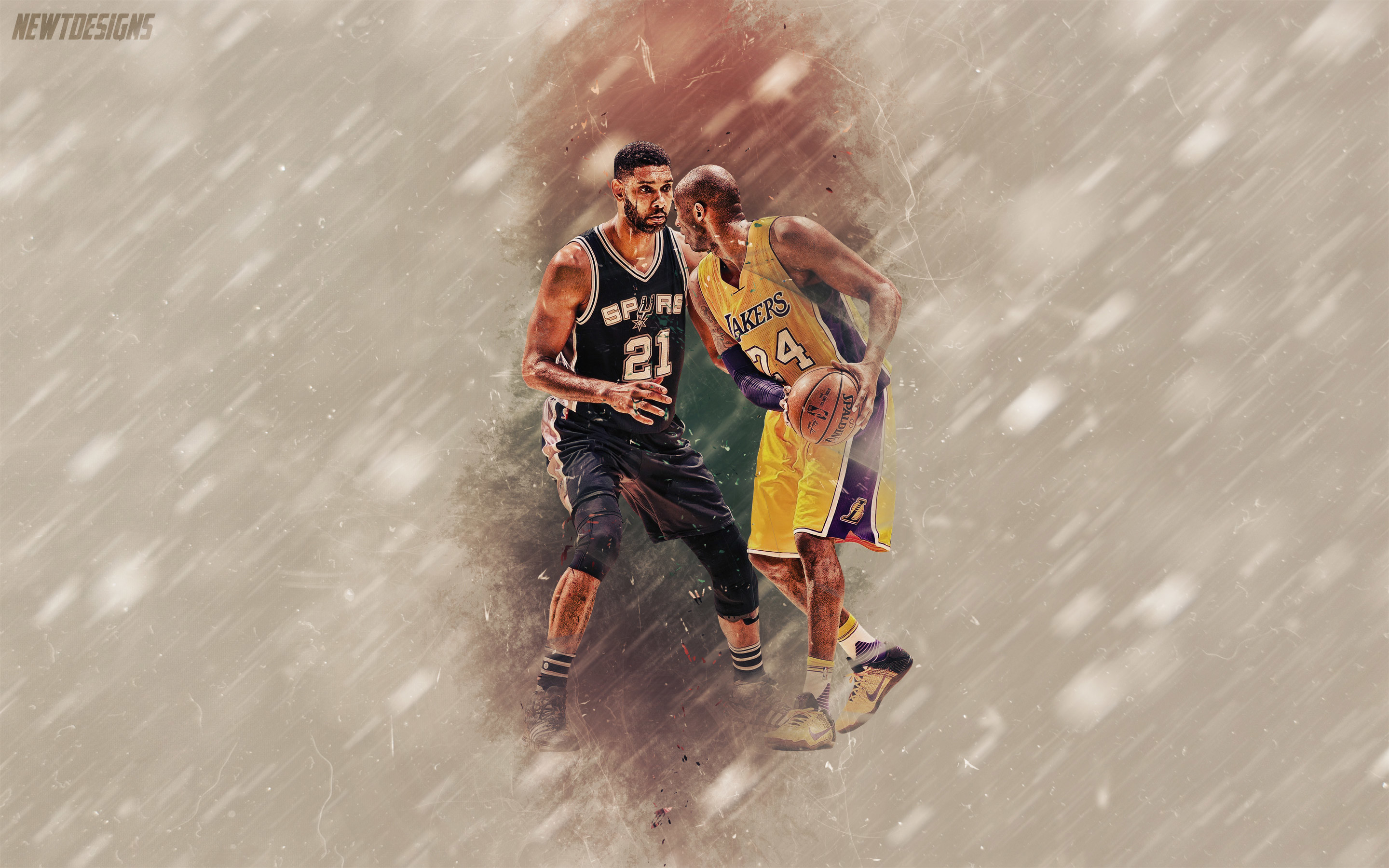 Kobe Bryant and Tim Duncan One Last Time Wallpaper