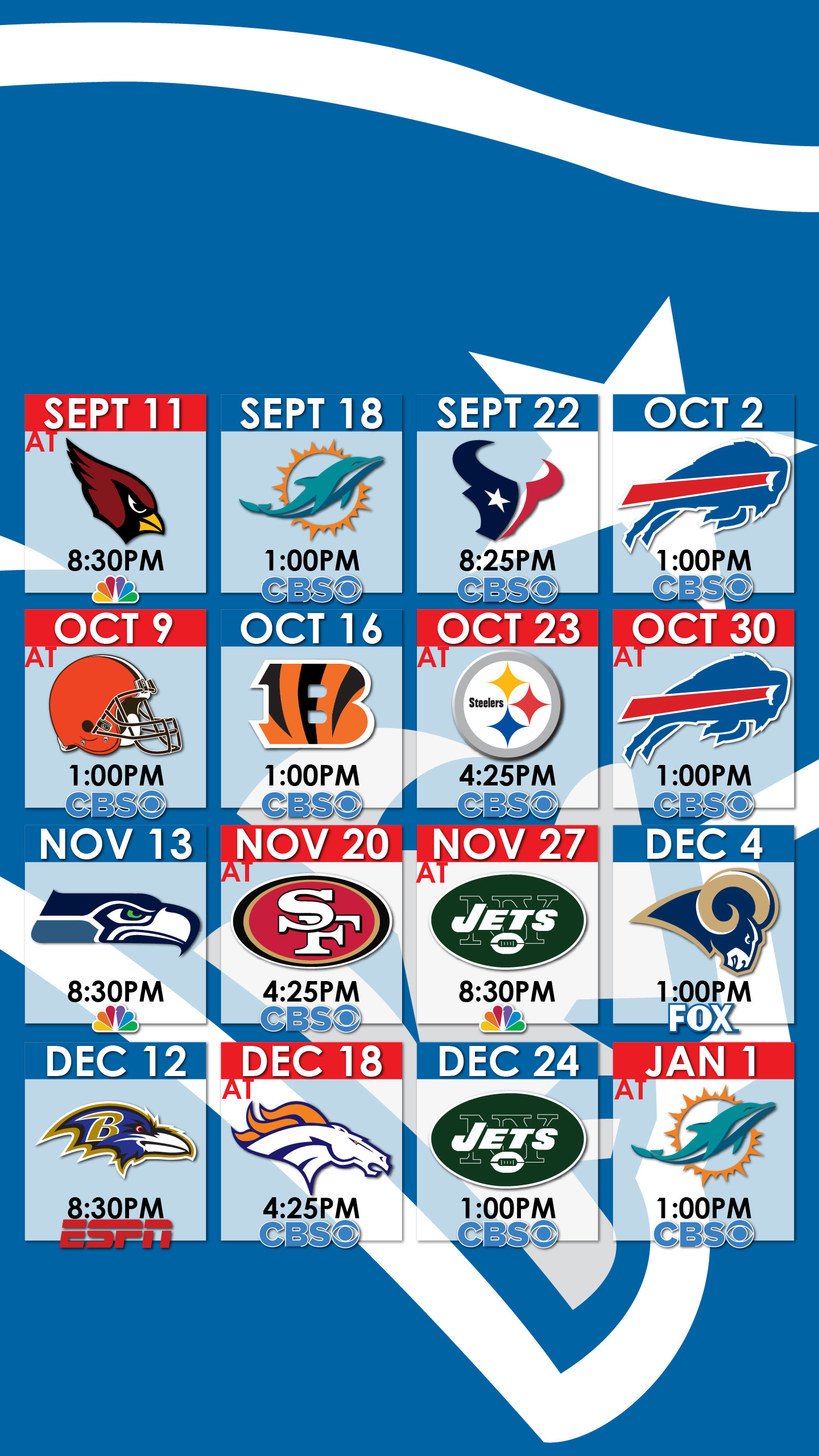 New England Patriots Schedule Wallpaper for iPhone