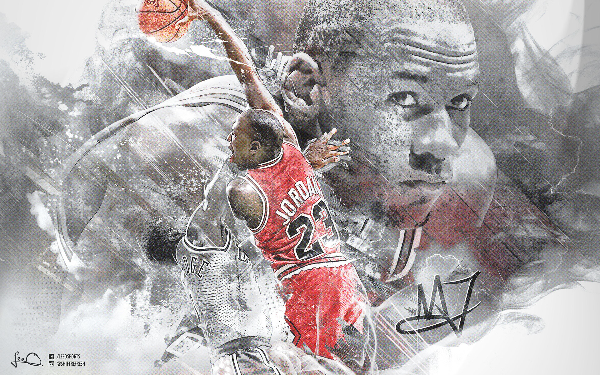 Download Michael Jordan reaches epic heights with a flying slam dunk  Wallpaper  Wallpaperscom