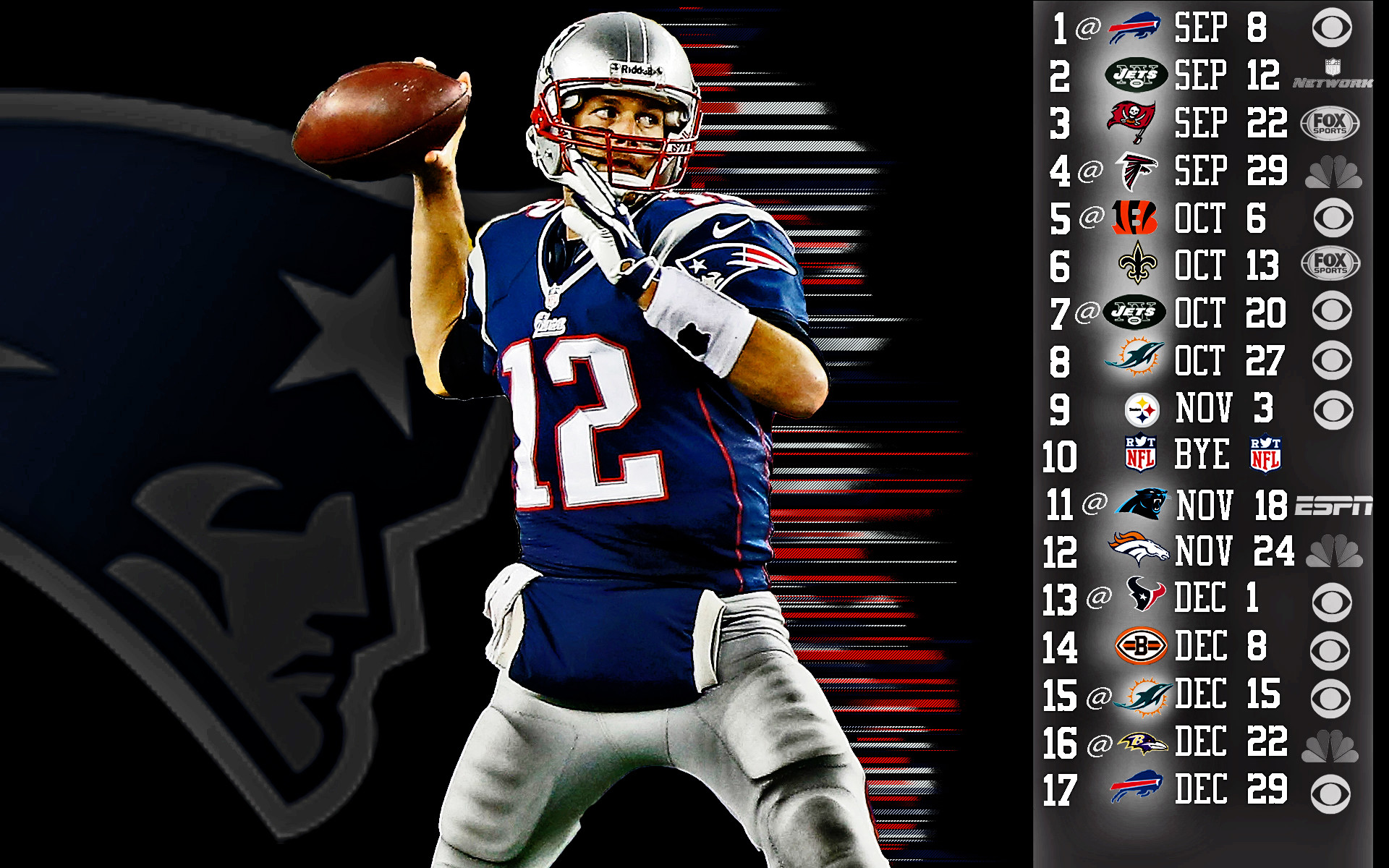 New England Patriots. Tom Brady 2013 Wallpaper HDR