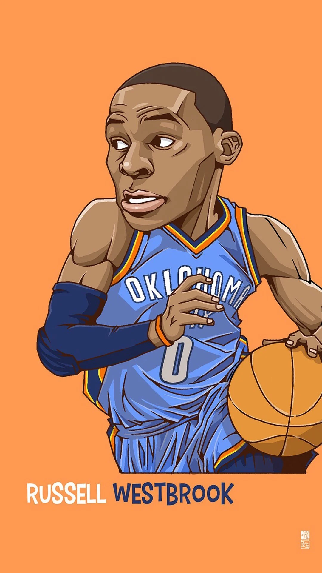 Russell Westbrook. Tap to see Collection of Famous NBA Basketball Players  Cute Cartoon Wallpapers for
