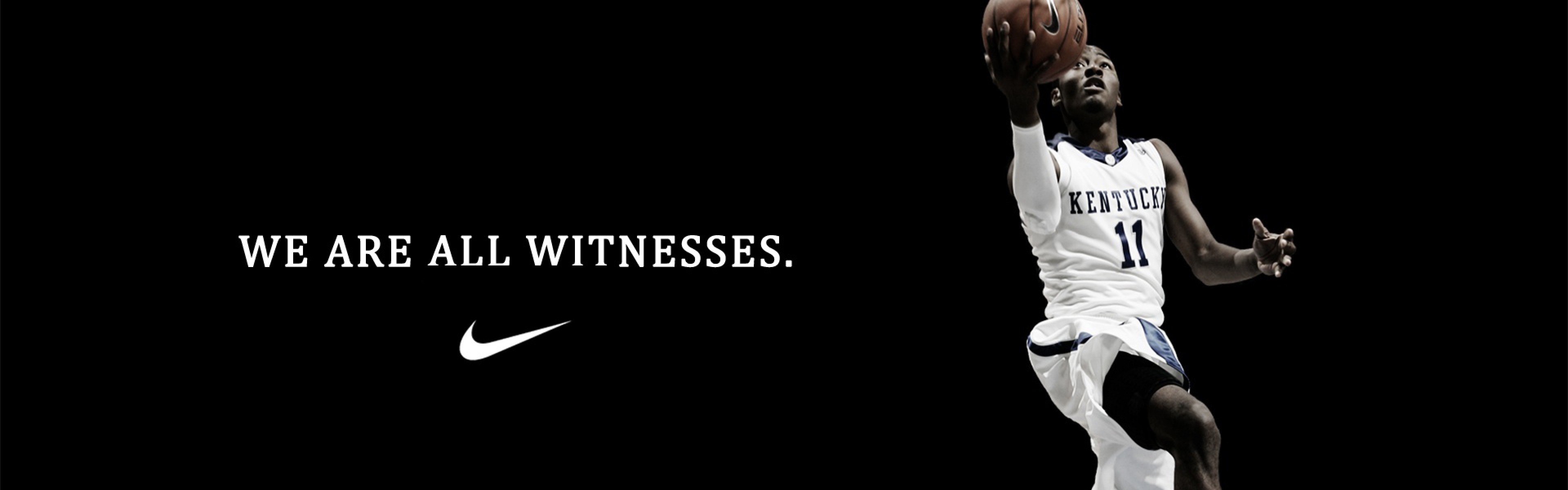 Preview wallpaper basketball, guy, form, inscription, nike, advertizing 3840×1200