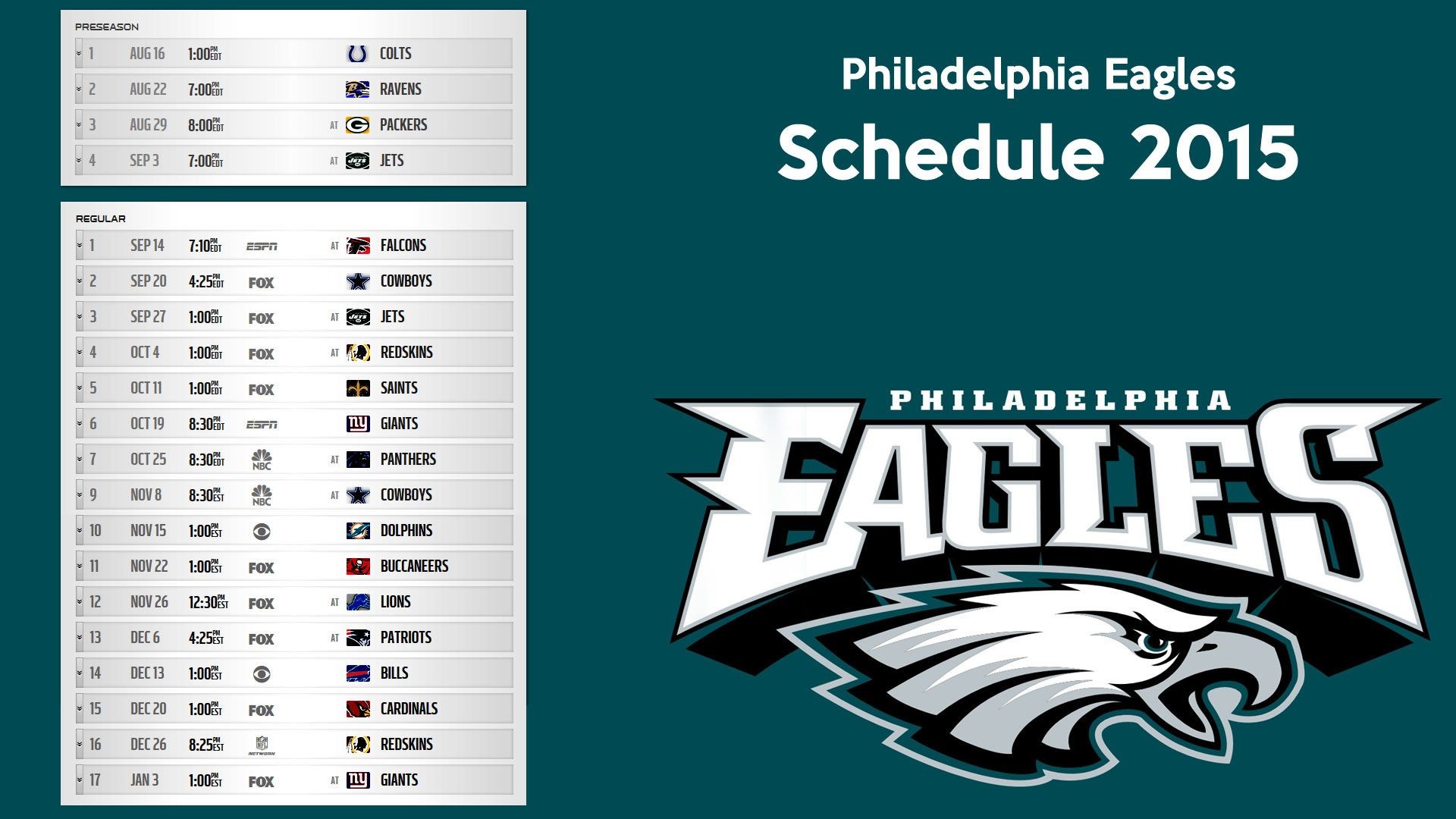 Philadelphia Eagles schedule 2015 wallpaper Free full hd