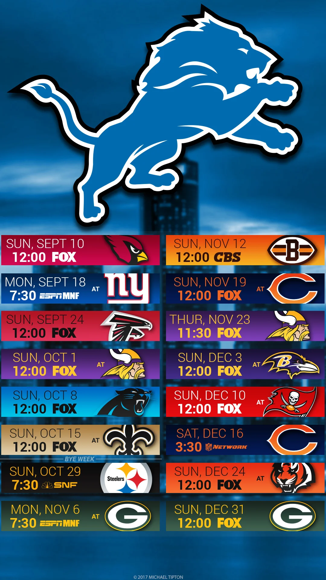 Detroit Lions 2017 schedule turf logo wallpaper free iphone 5, 6, 7, …