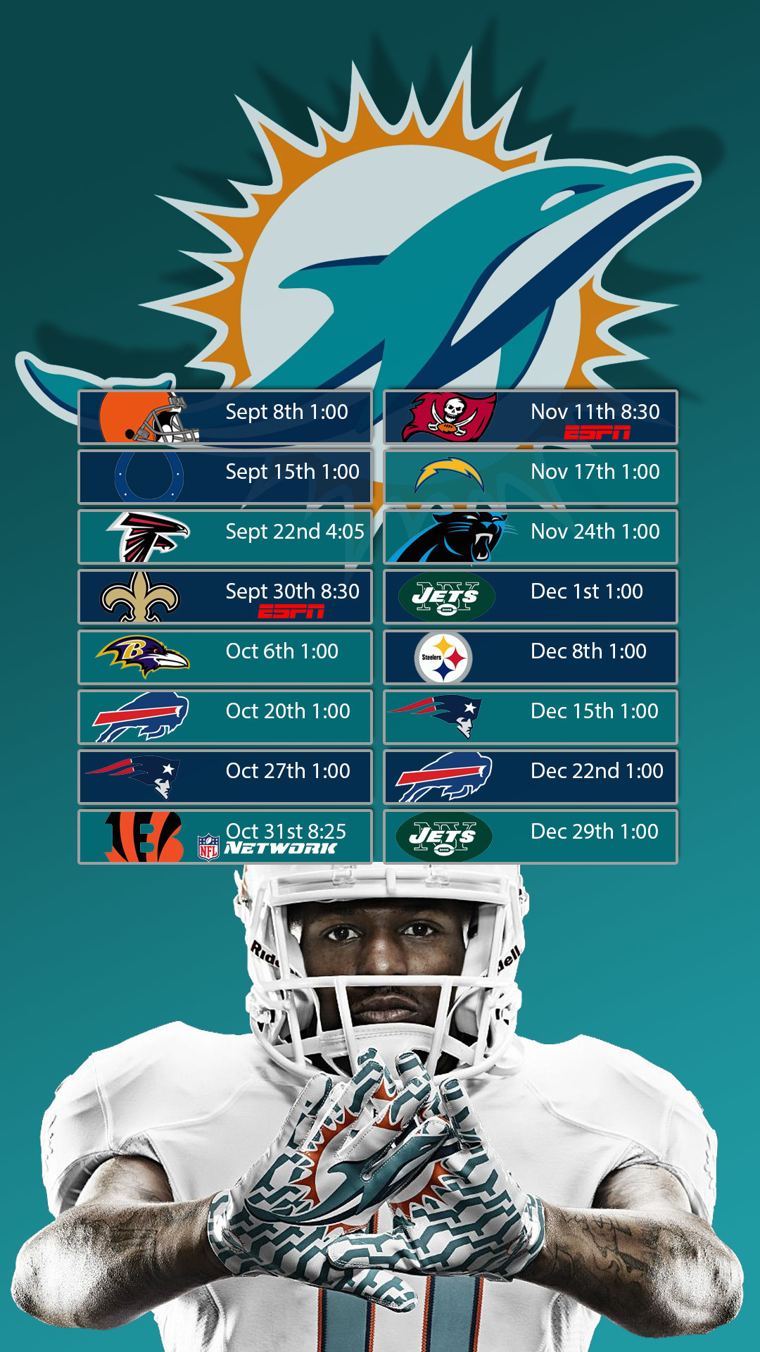 Dolphins Schedule Iphone Wallpaper