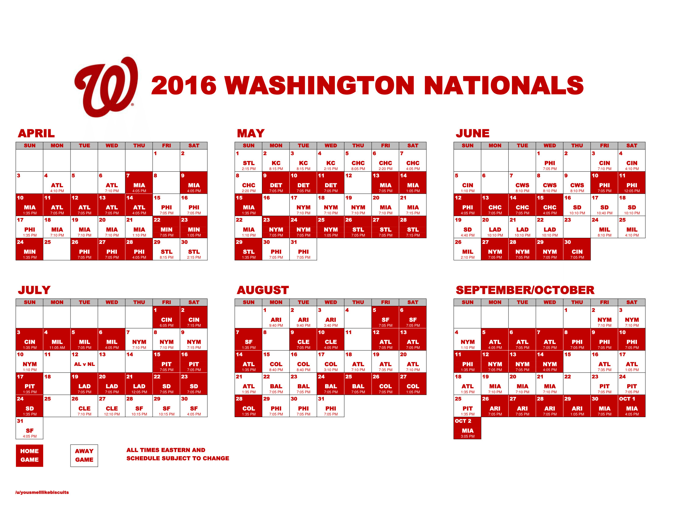 Since there is no official printable or wallpaper 2016 Nationals Schedule  yet, I made one. Enjoy!