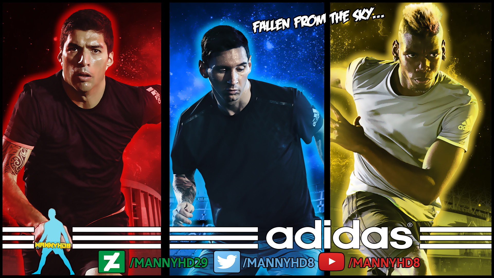 Luis Suarez , Messi and Paul Pogba – Wallpaper by MannyHD29