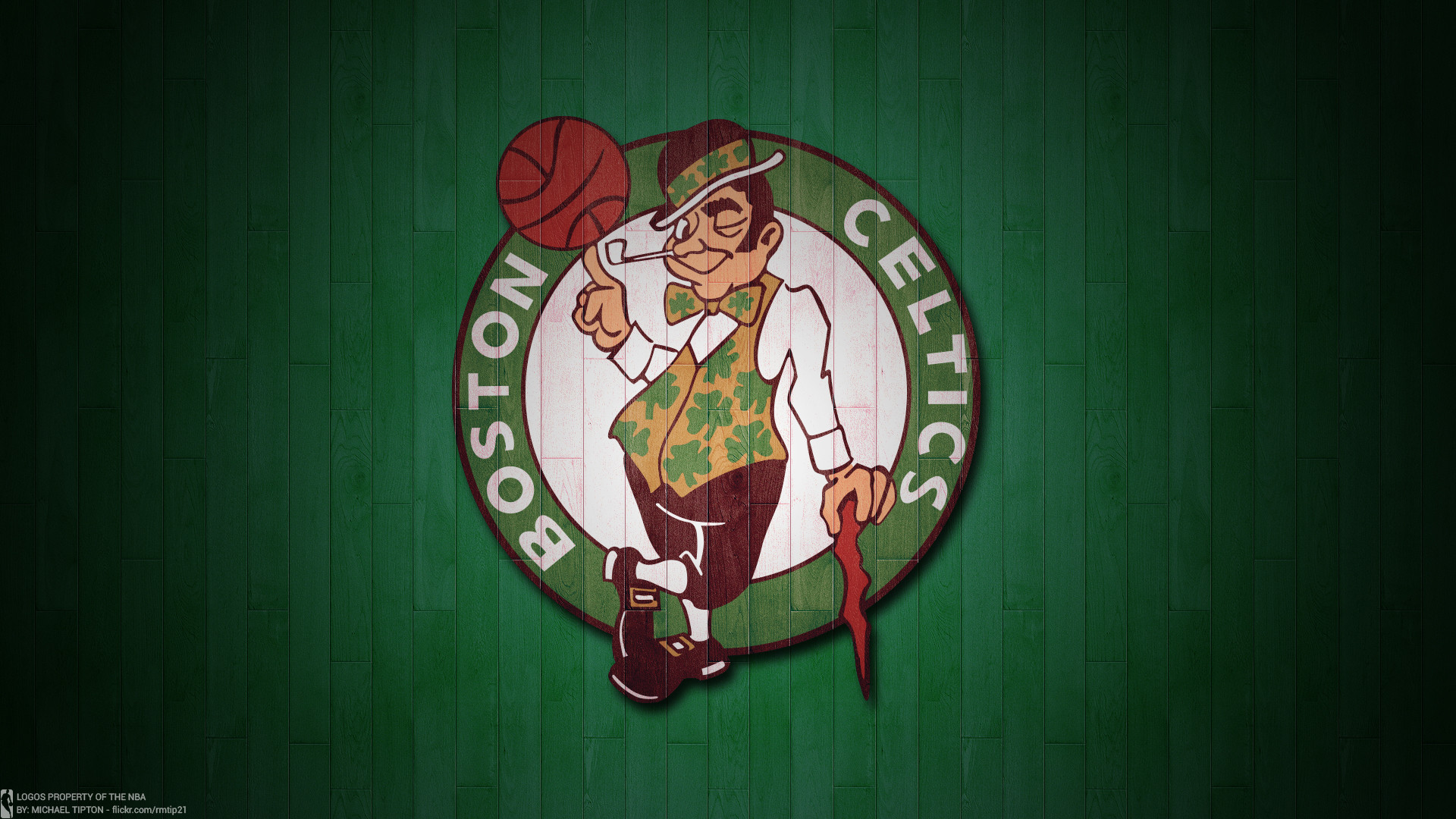 NBA 2017 Boston Celtics hardwood logo desktop wallpaper