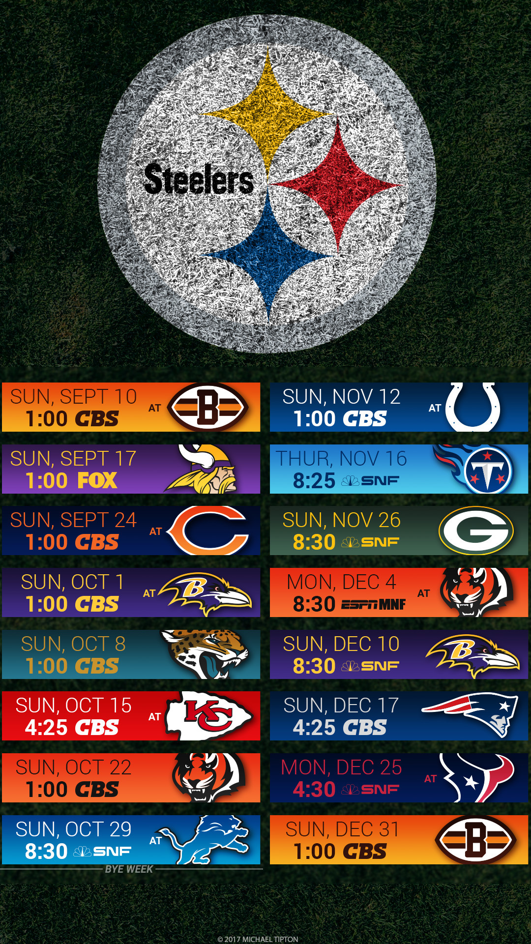 Pittsburgh Steelers 2017 schedule turf logo wallpaper free iphone 5, 6, 7,