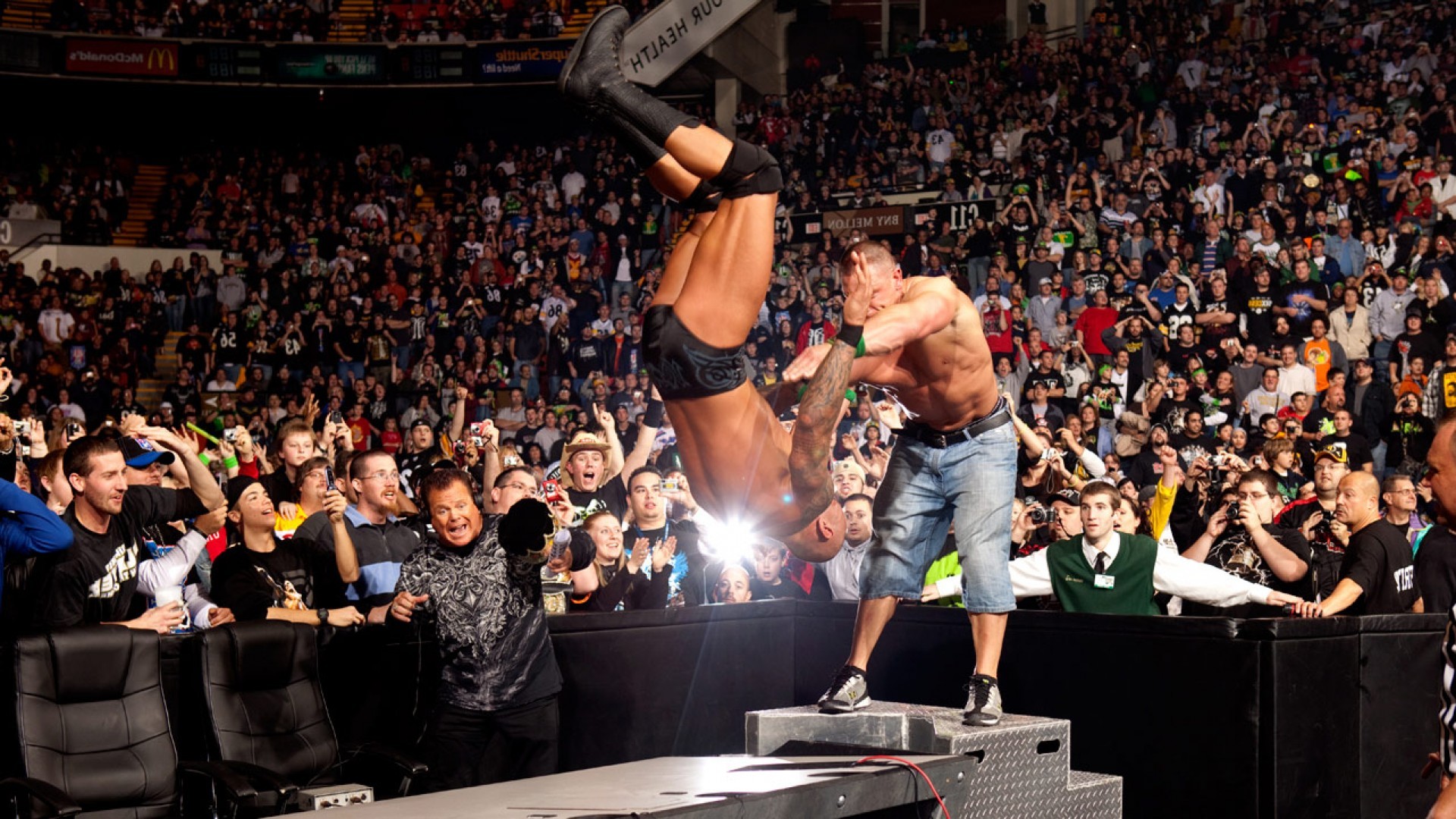 John-Cena-Fight-Against-The-Rock-WWE-Wrestling-