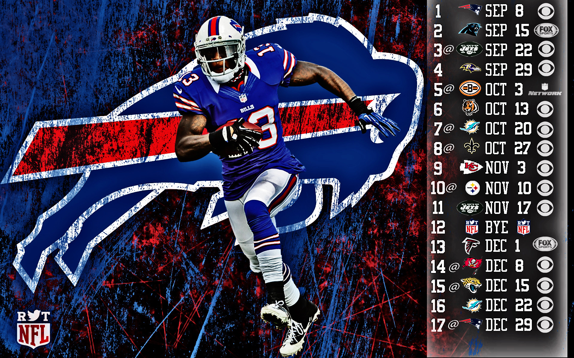 Stevie Johnson 2013 Schedule HDR