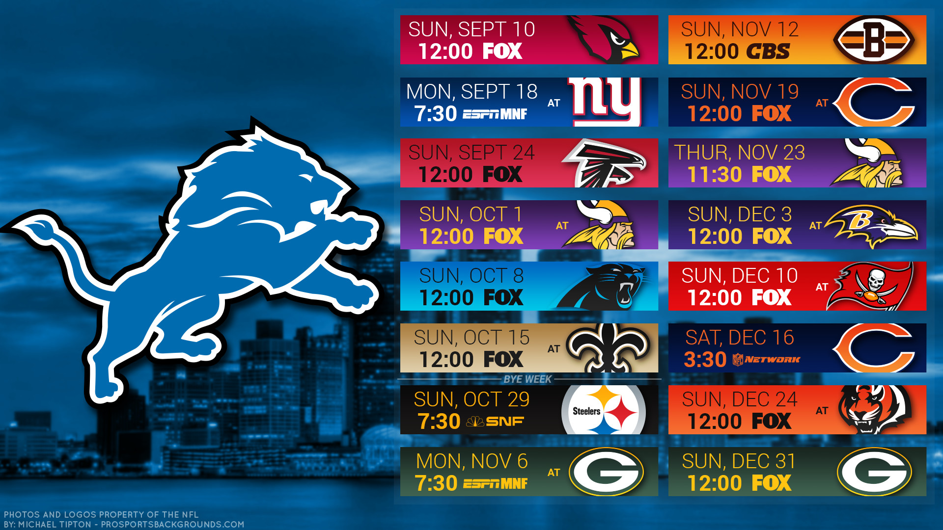 Detroit Lions 2017 schedule city football logo wallpaper free pc desktop computer
