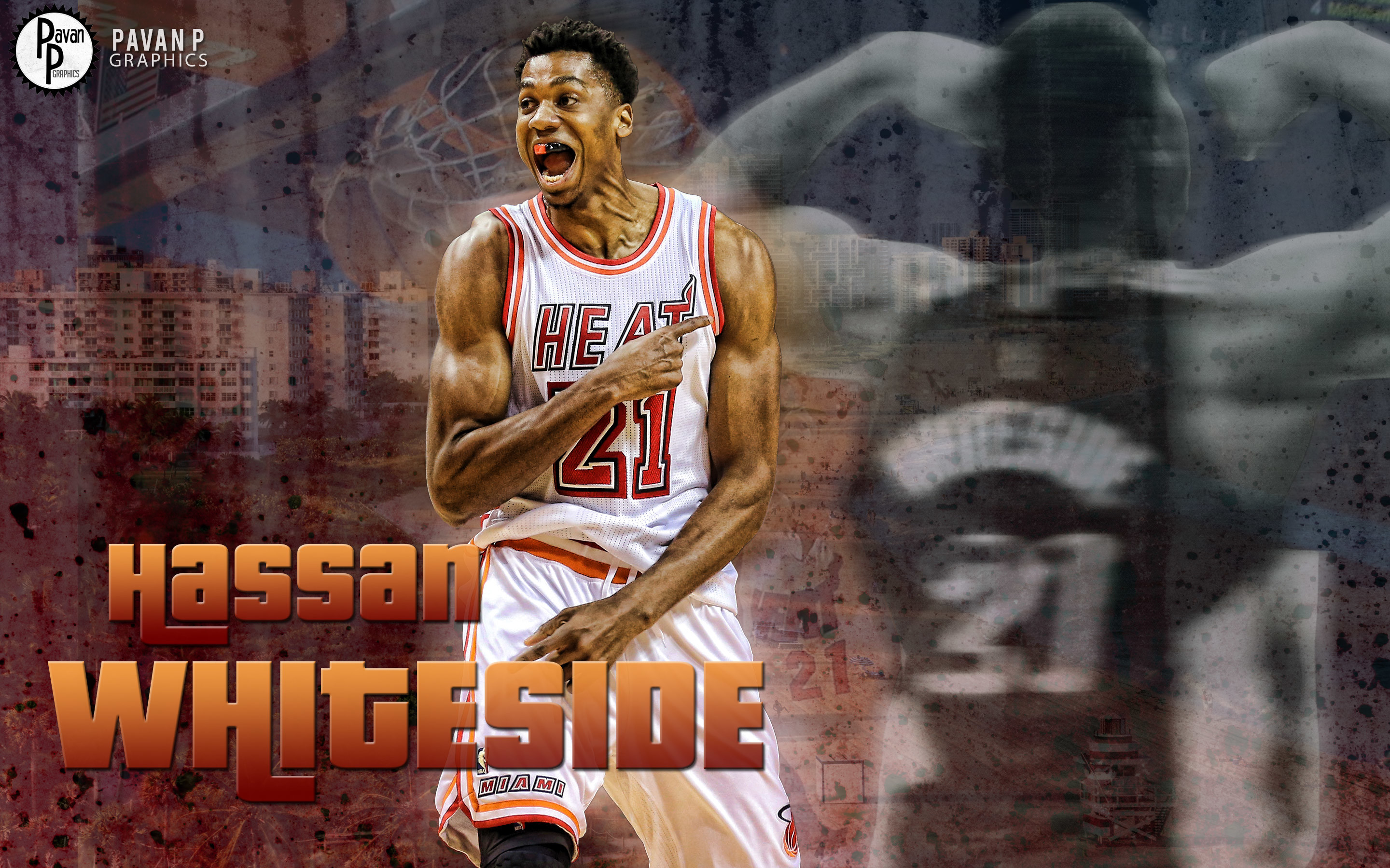 Hassan Whiteside Miami Heat 2016 Wallpaper