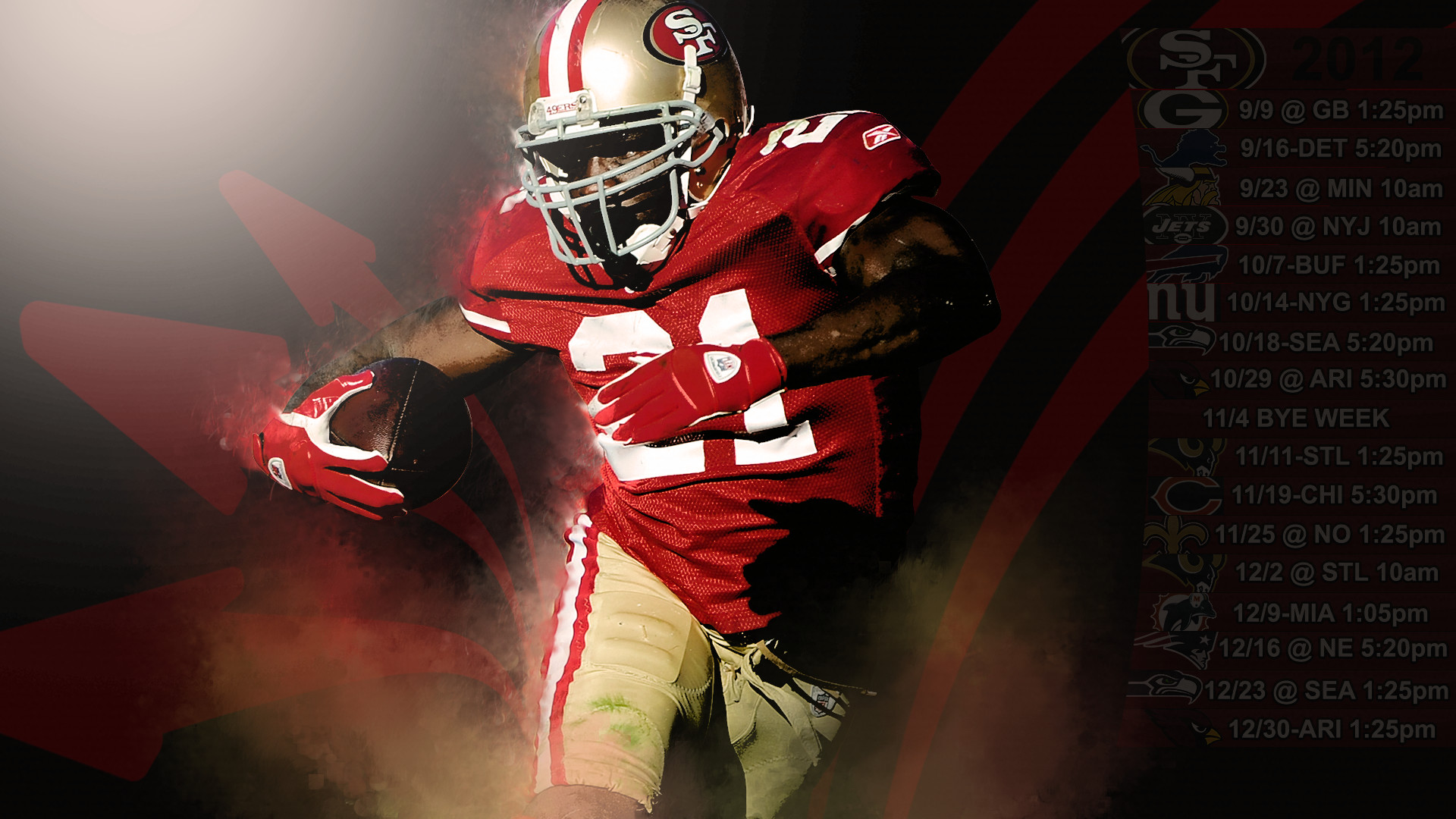 49ers schedule wallpaper Gore 2012 PST by SanFran49er on DeviantArt