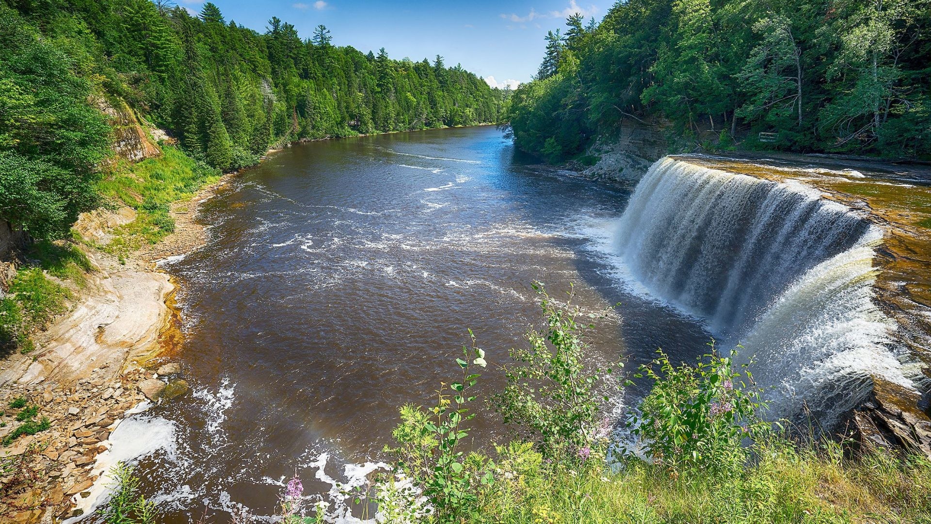 Tahquamenon Falls Tahquamenon State Park Michigan United michigan state wallpaper hd