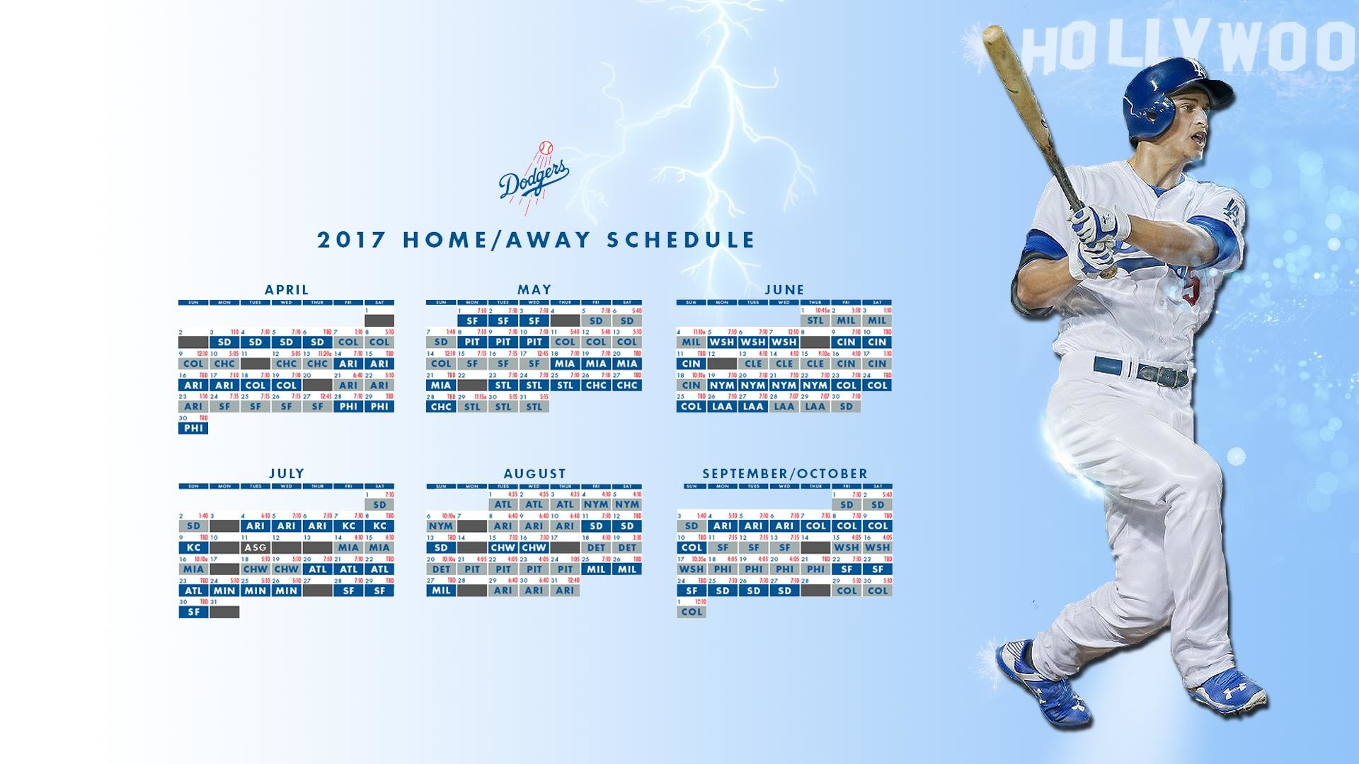 Made a 2017 schedule wallpaper featuring Corey Seager